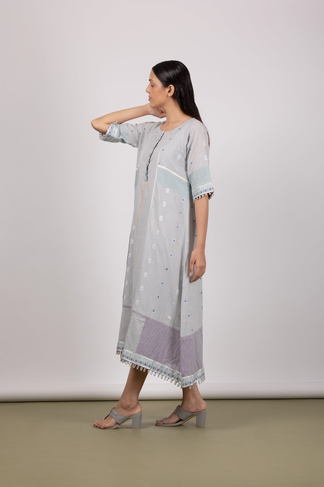 Blush Grey Long Dress - Mélange