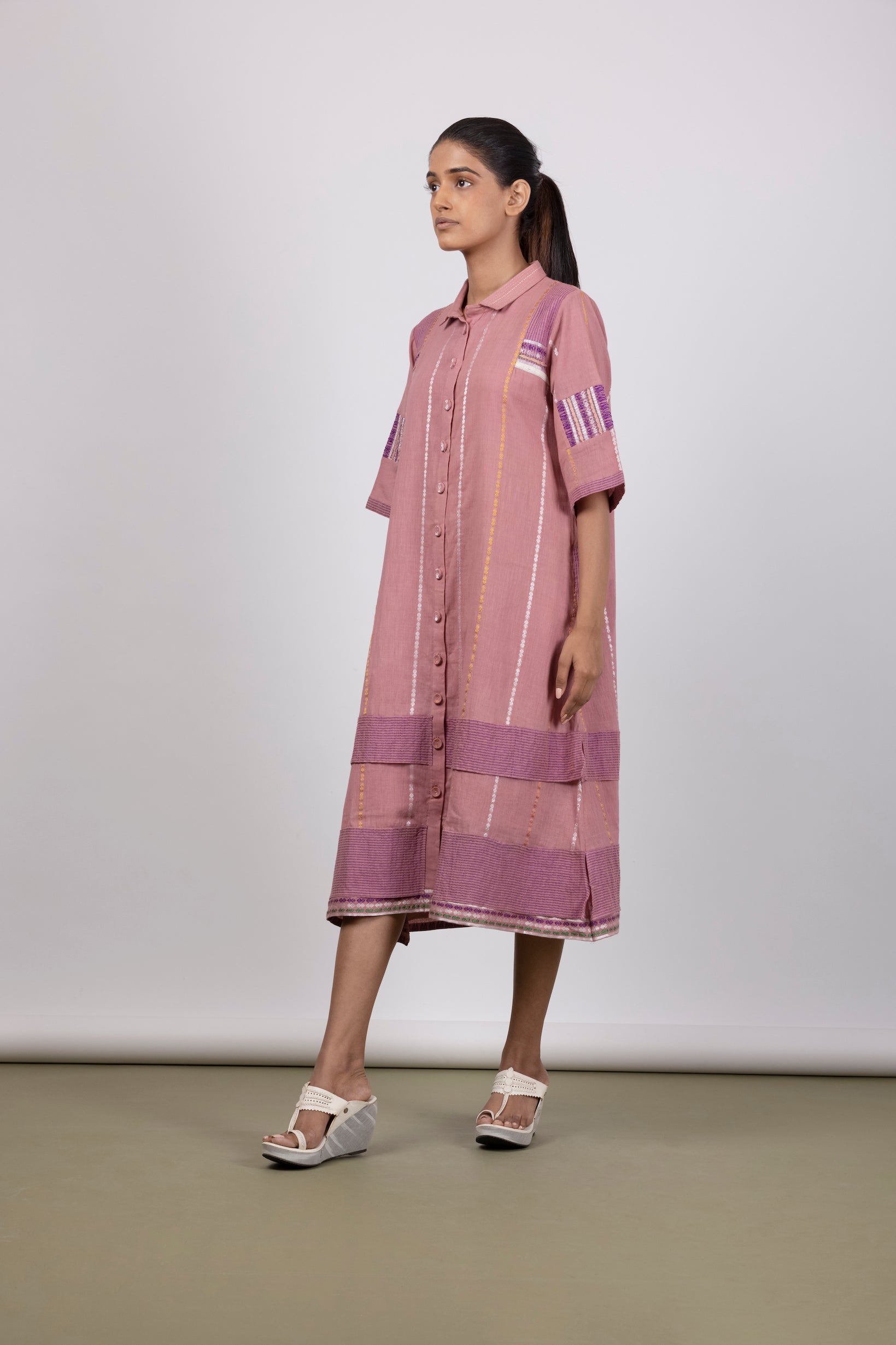Mellow Pink Shirt Dress - Mélange
