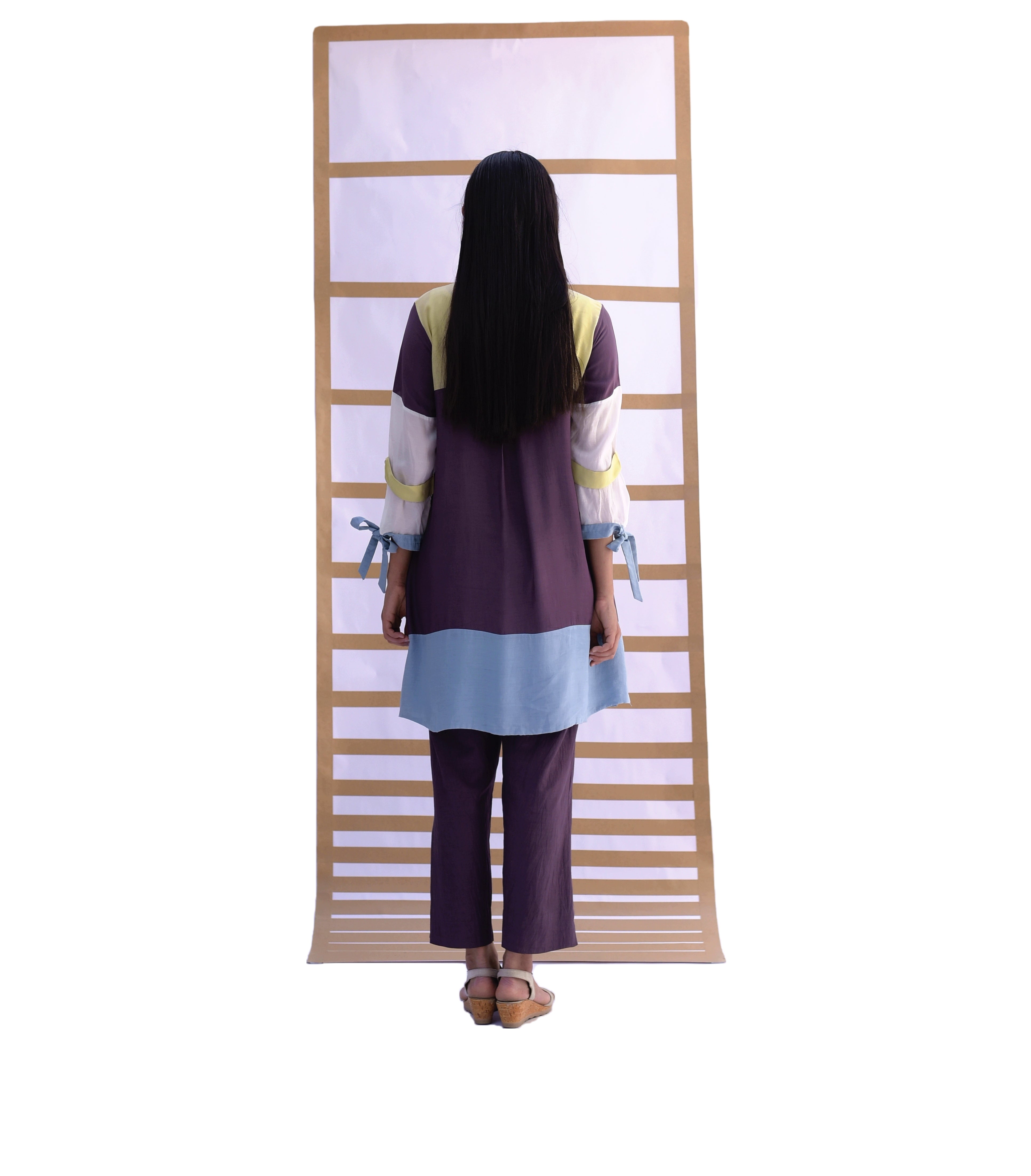 Layered Tunic & Pants - Pistachio Green & Sky Blue Co-ord set