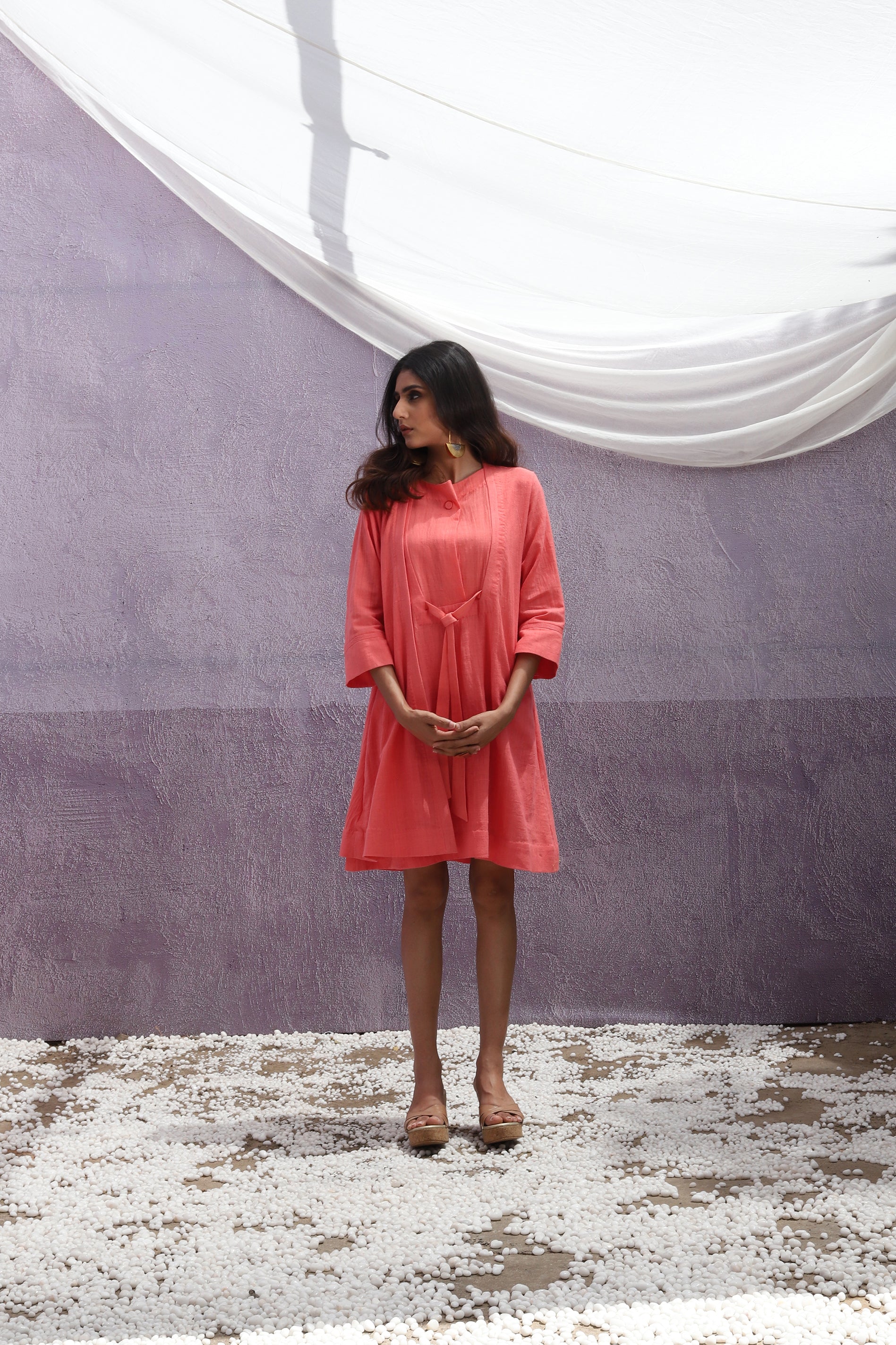 CORD - Belted Layered Short Dress/Top