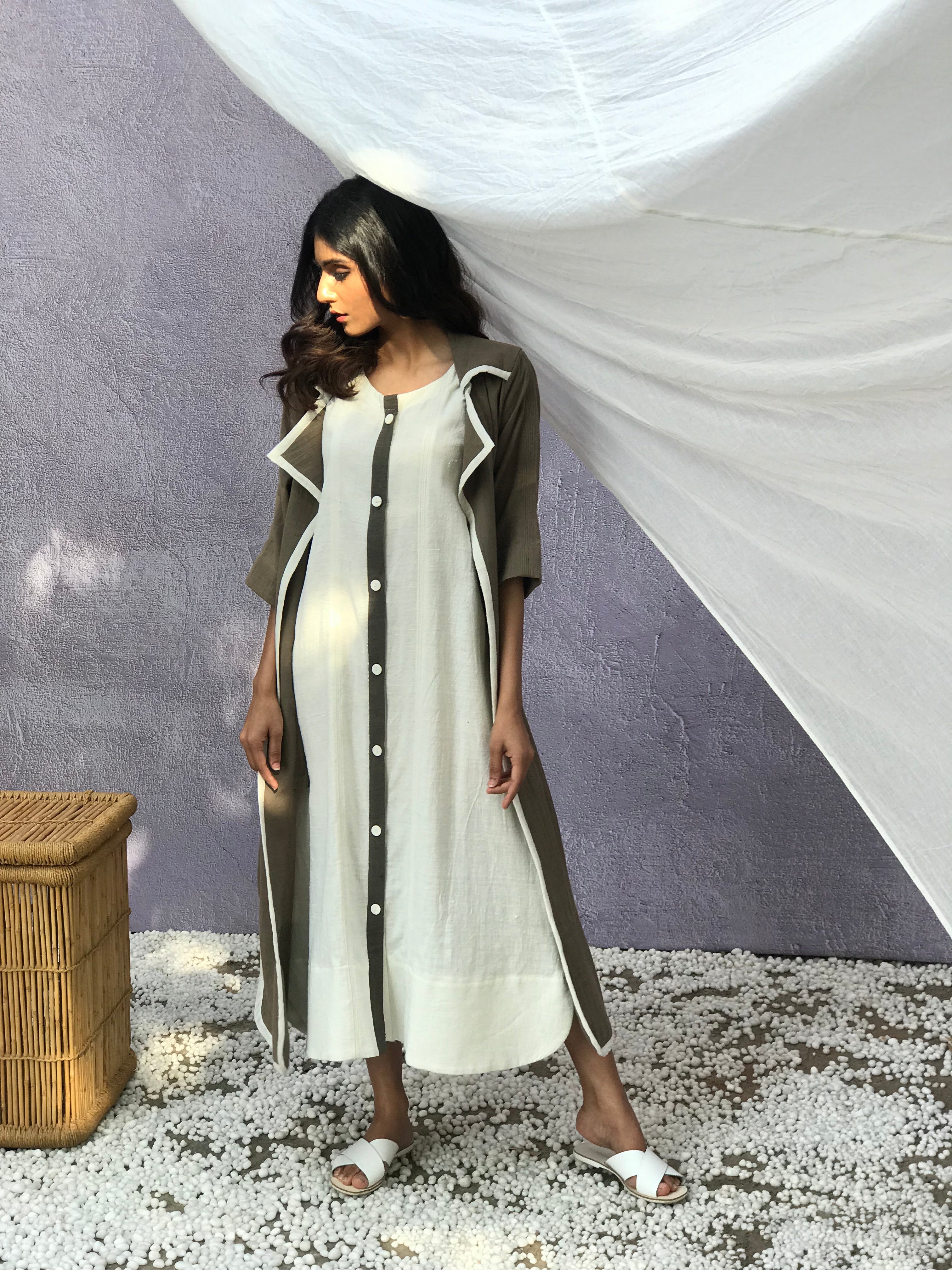 CORD - Long Jacket with rounded welted pocket