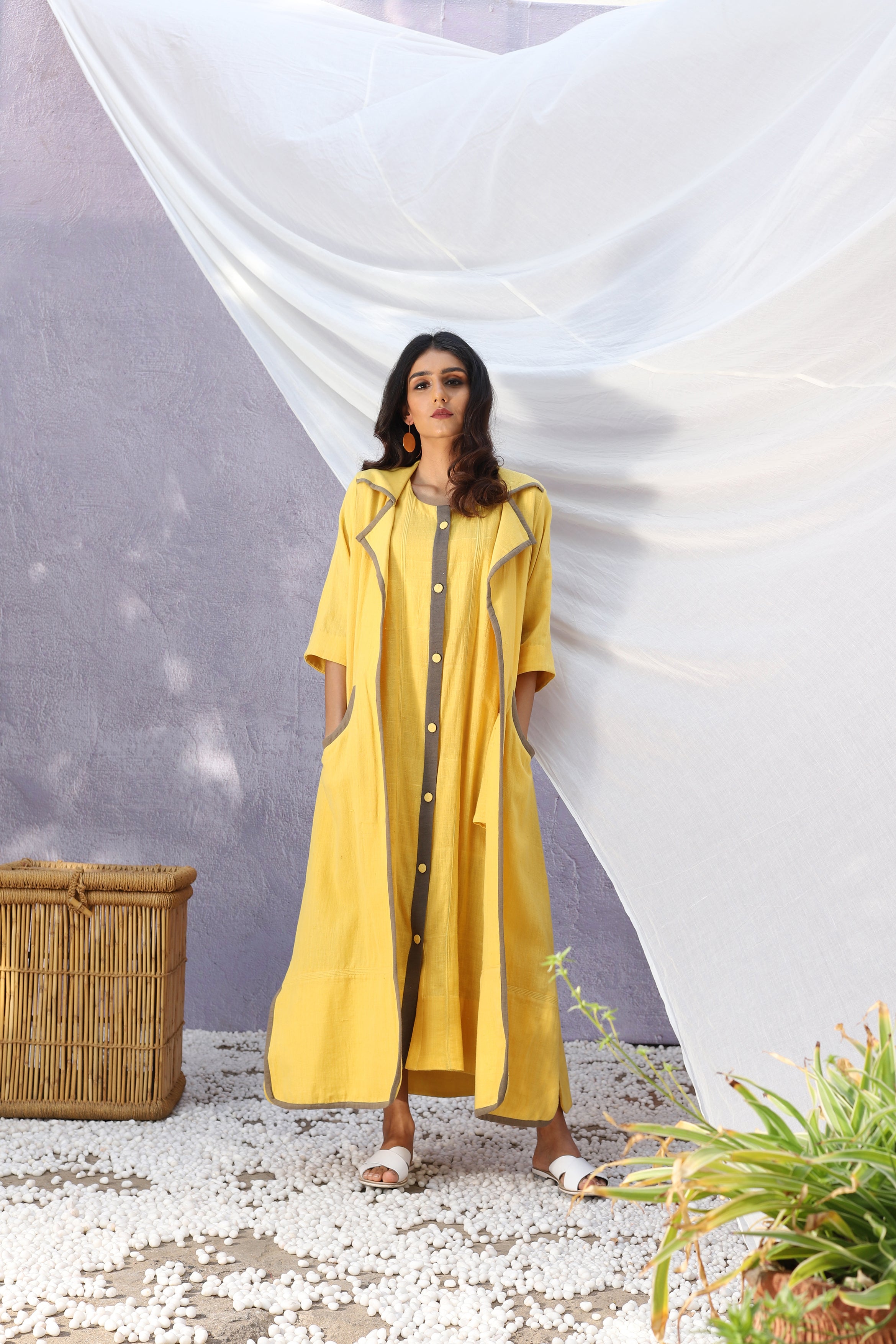 CORD - Long Jacket with rounded welted pocket