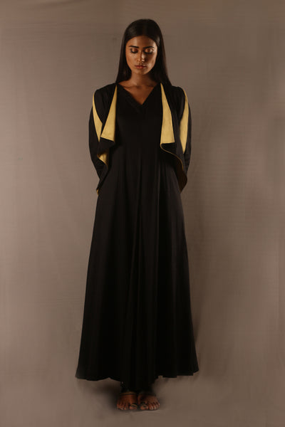 Long Dress - Black & Khakhi