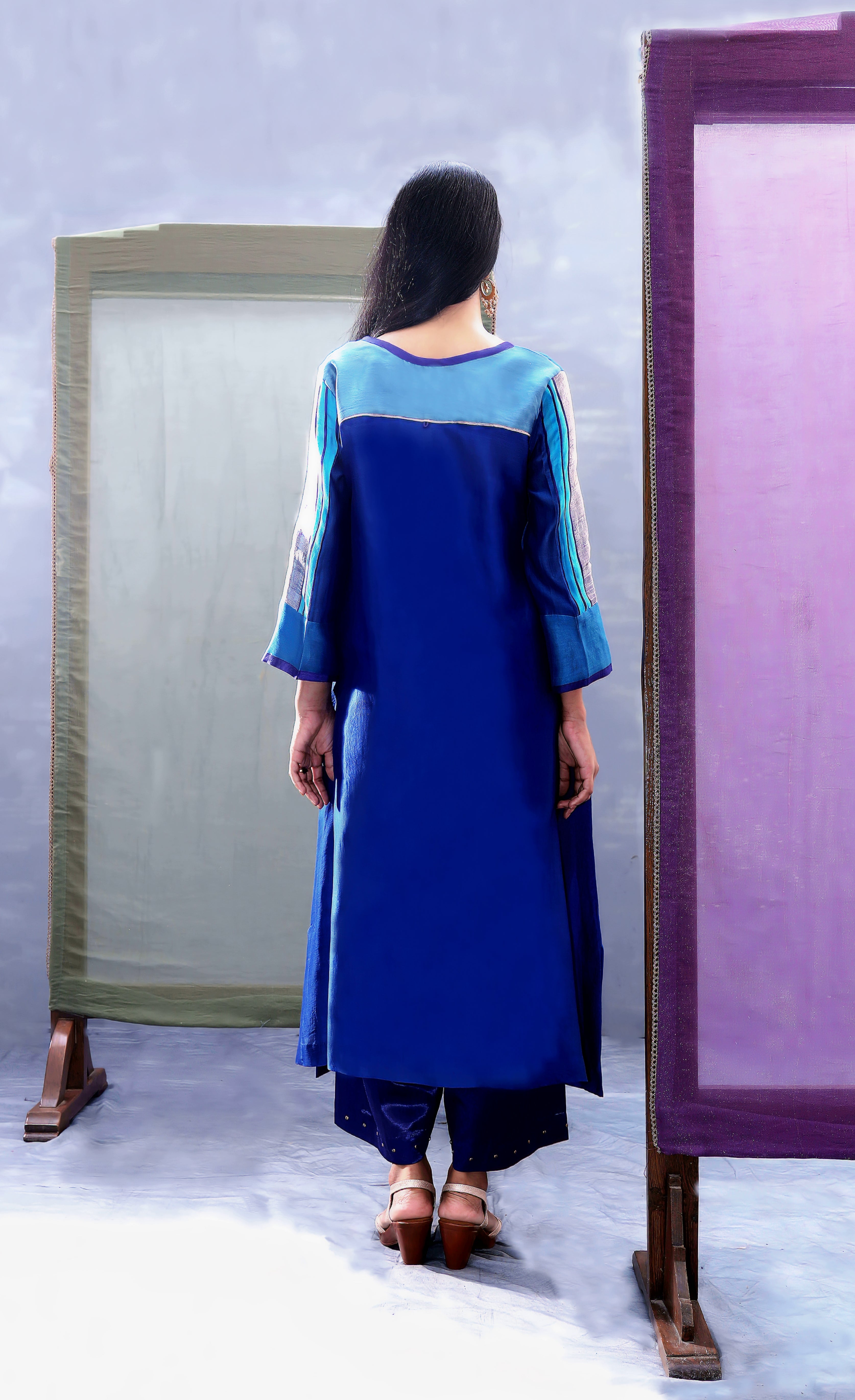Topaz Blue Tvaksati Festive Kurta Set