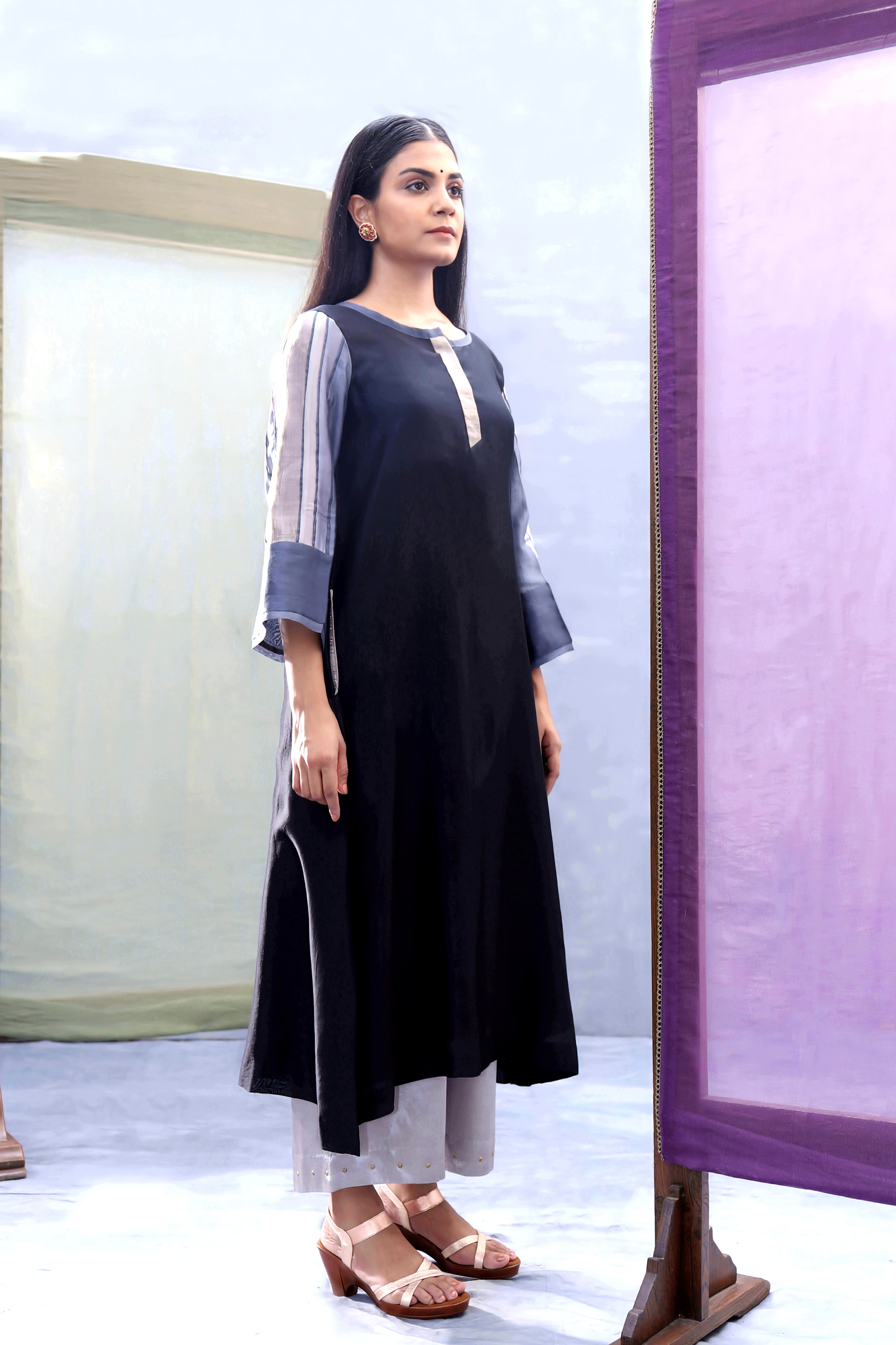Onyx Black Tvaksati Festive Kurta Set