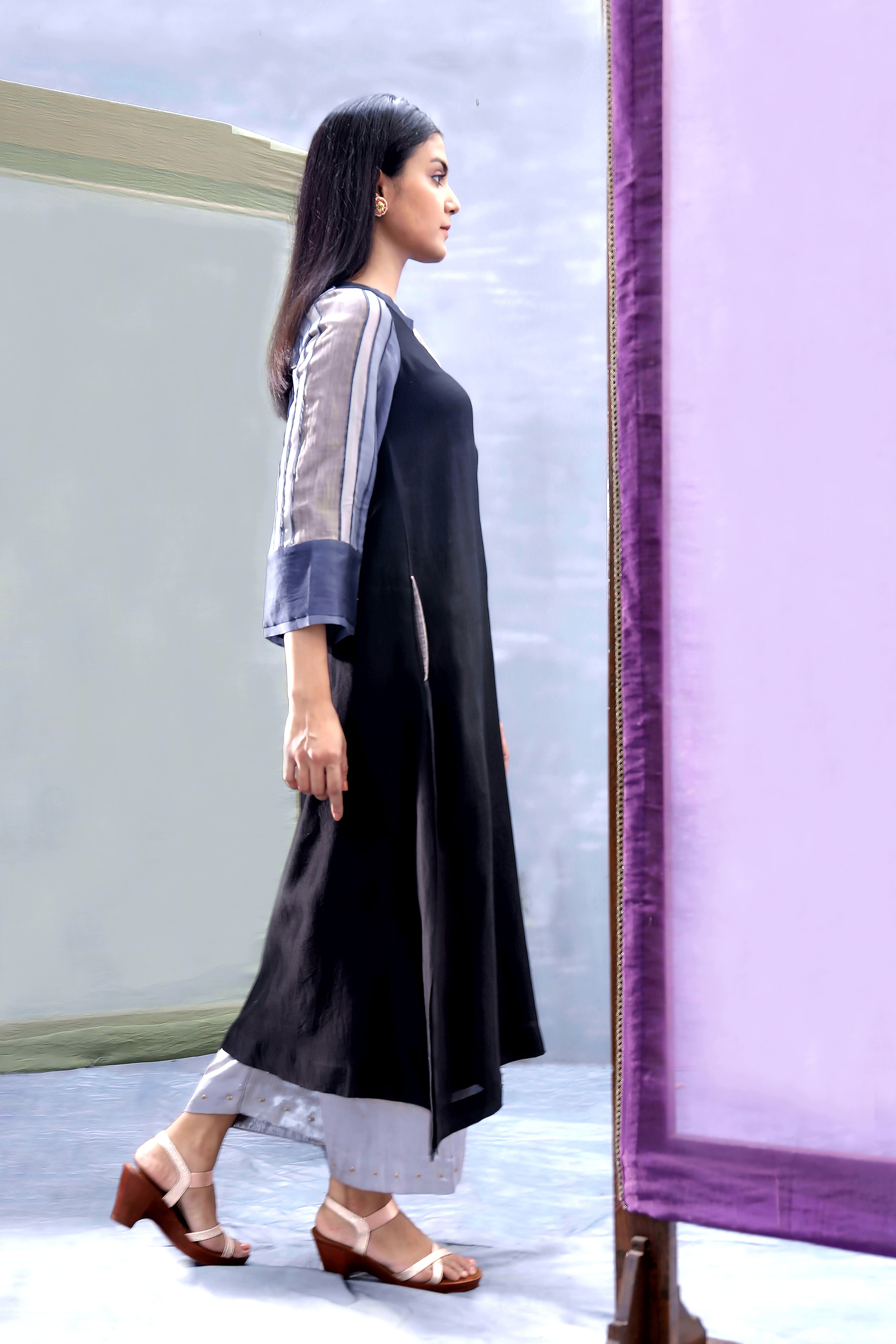 Onyx Black Tvaksati Festive Kurta Set