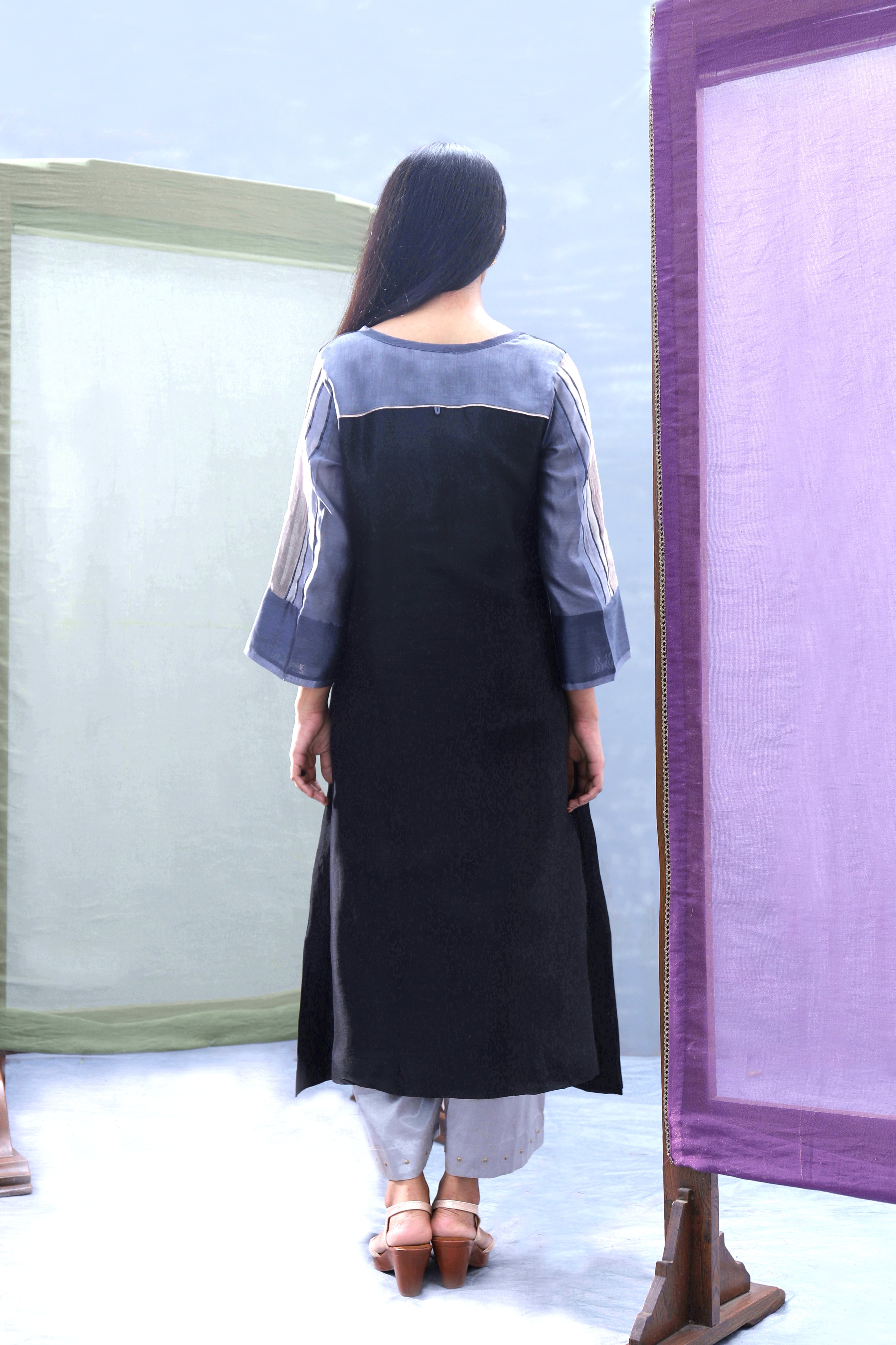 Onyx Black Tvaksati Festive Kurta Set