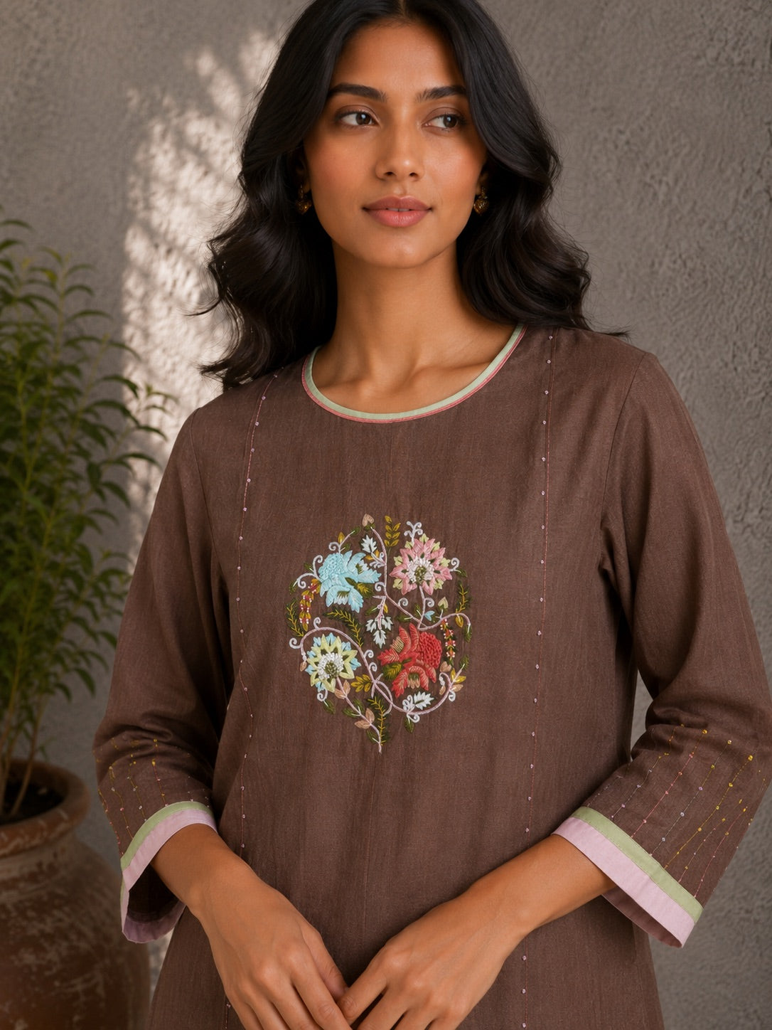 Mocha Brown Kurta Set