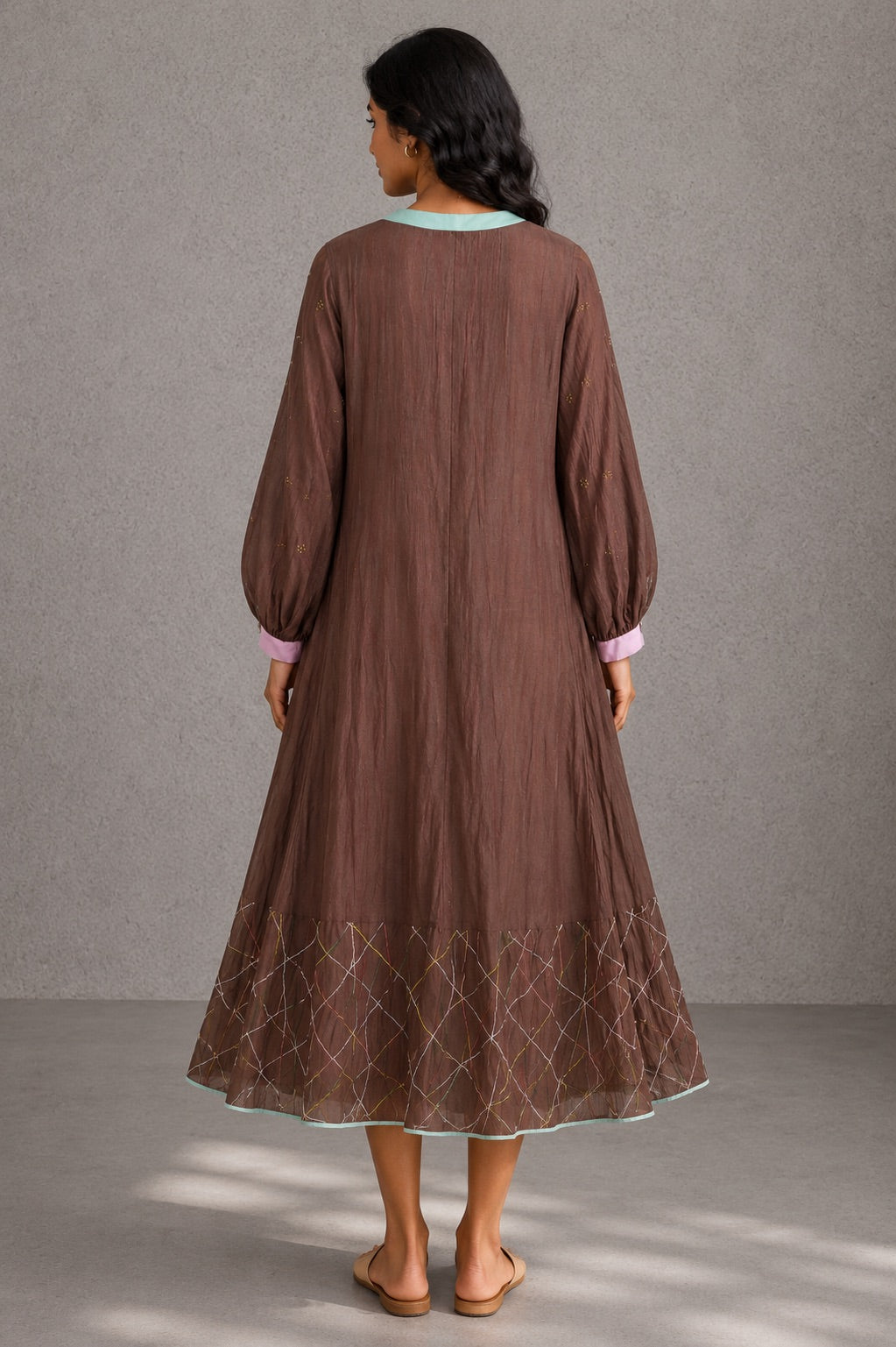 Mocha Brown Panelled Dress