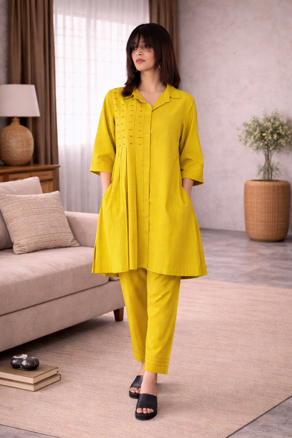 Corn Yellow Shirt & Pants Set - coord set