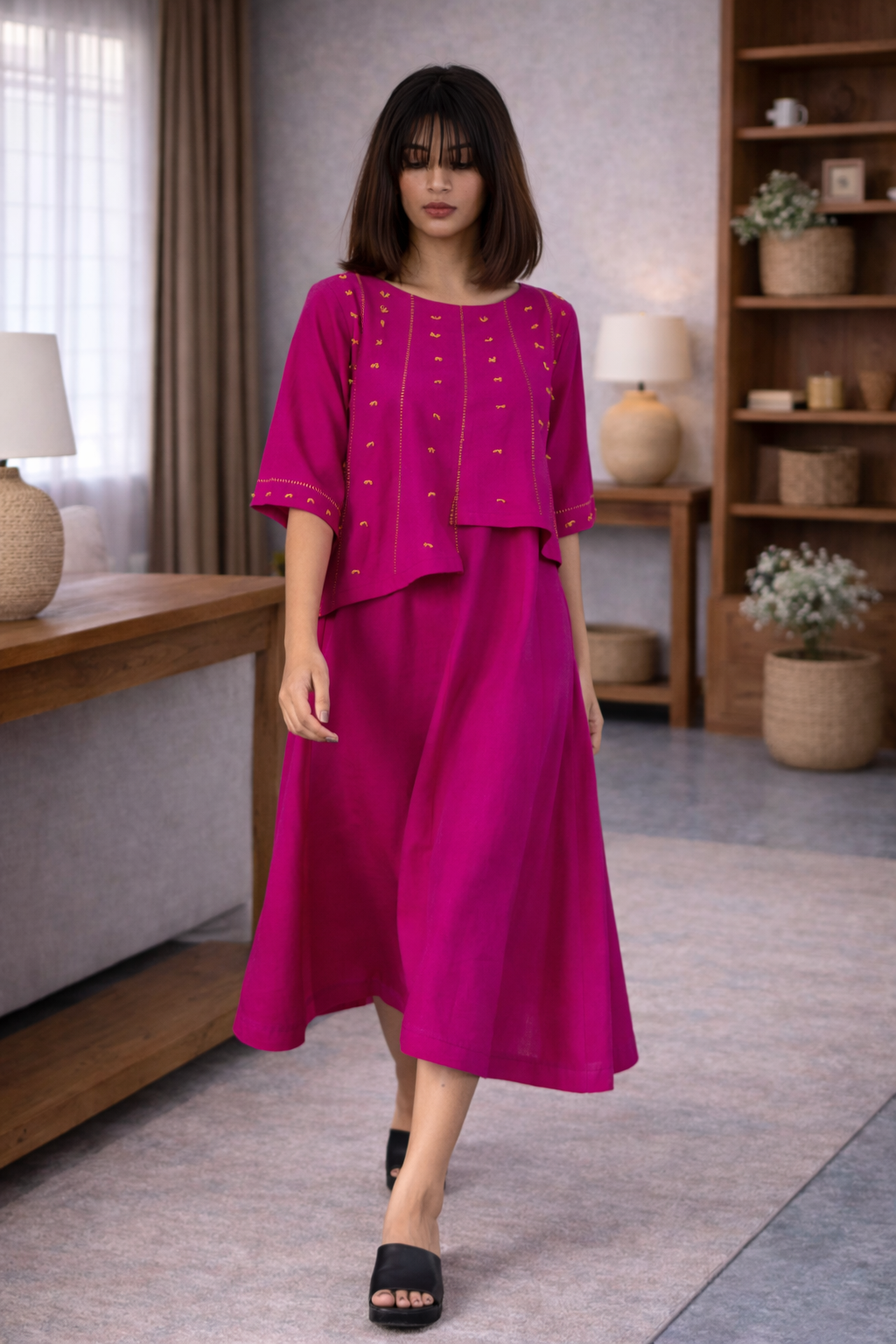 Fuchsia Layered Dress
