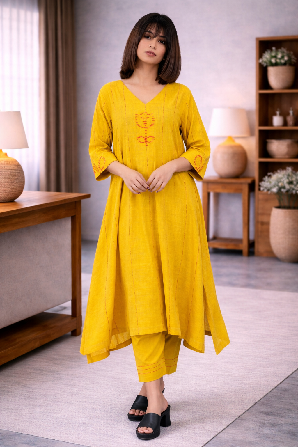Corn Yellow Kurta Set