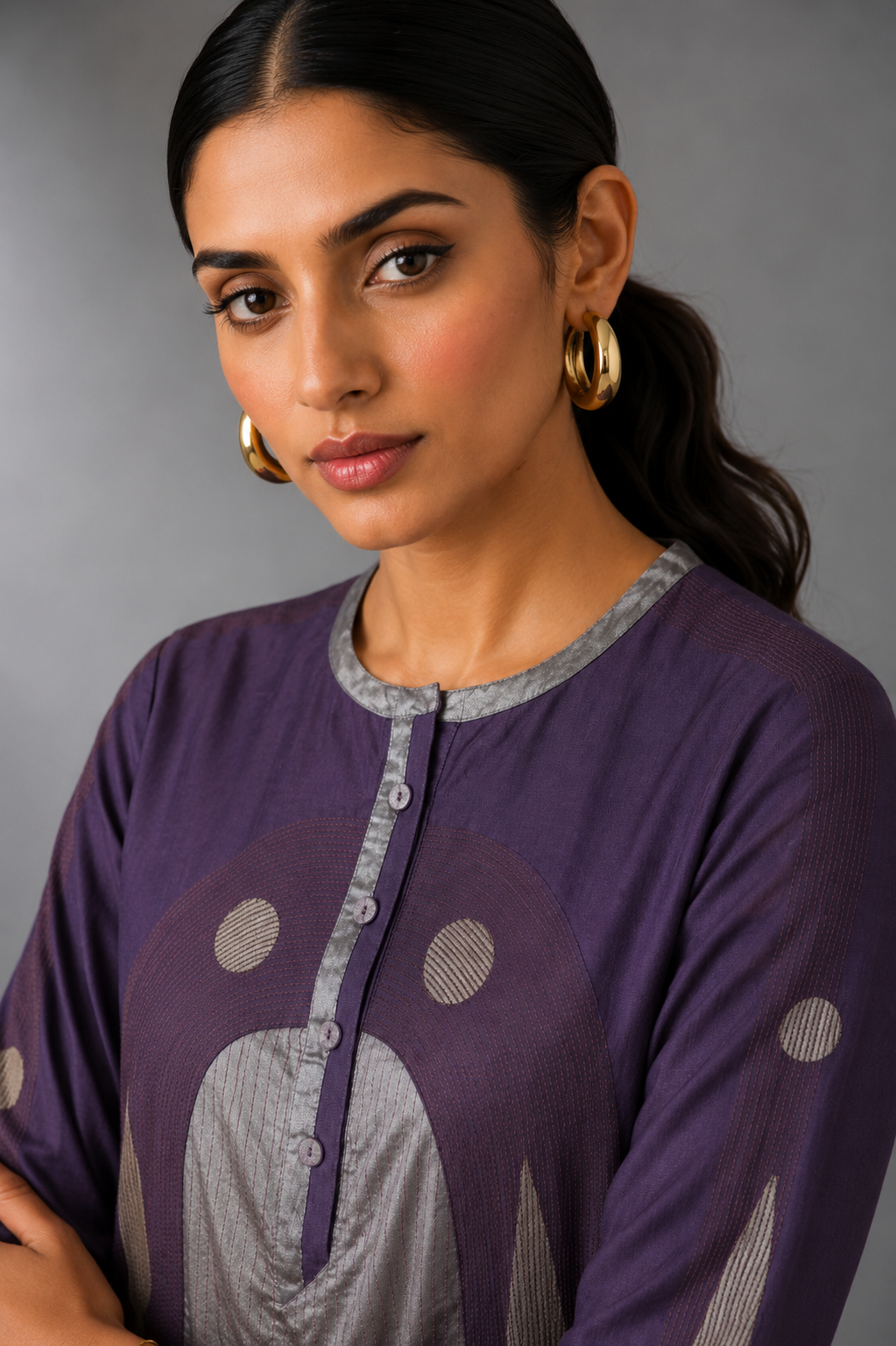 Arch - Plum Brown Kurta Set