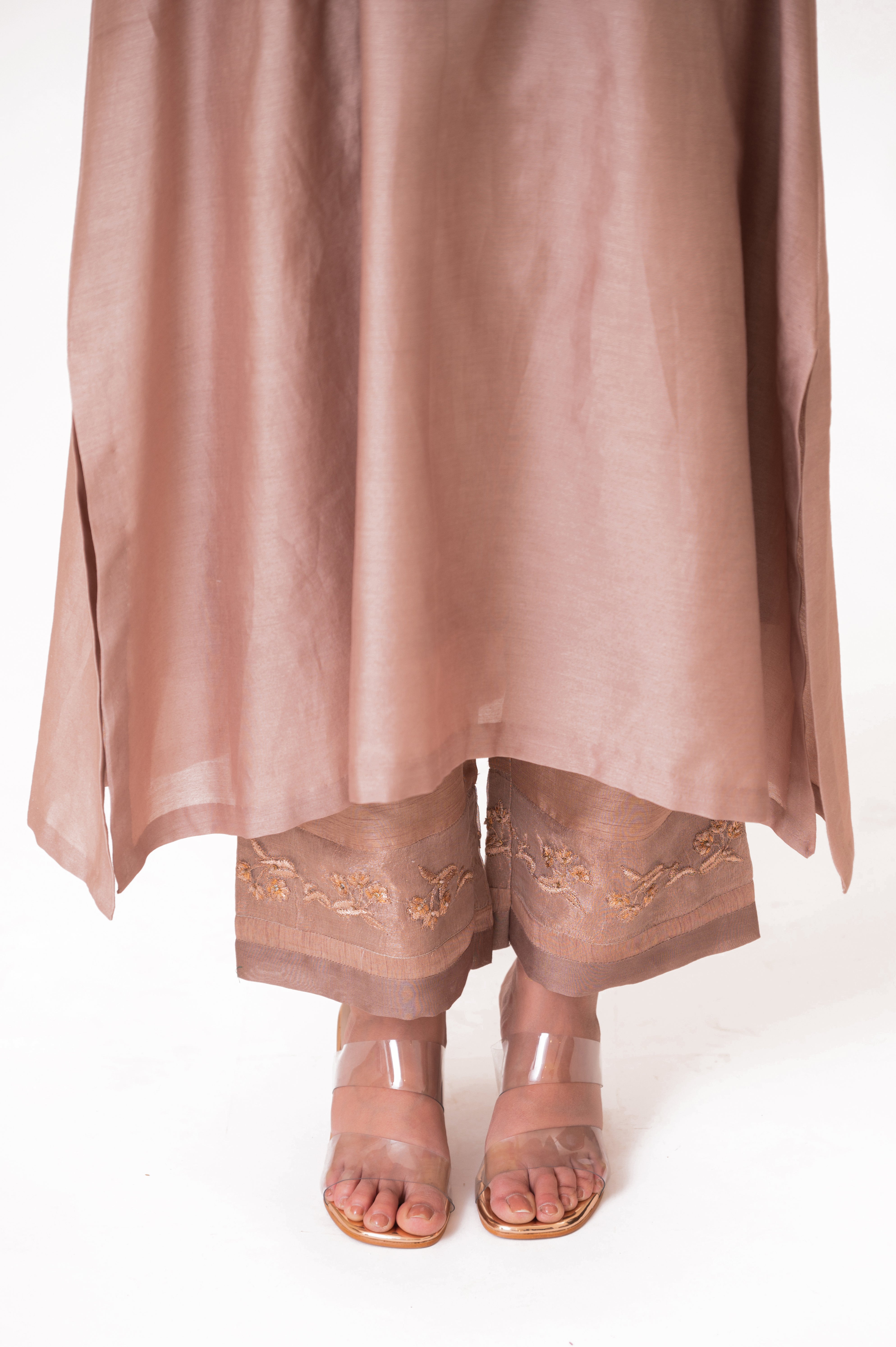 LILA - Ekru - Tissue Patch work Dupatta Kurta Set