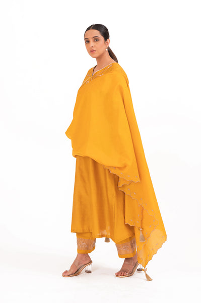 LILA - Golden Yellow - V neckline Kurta Set