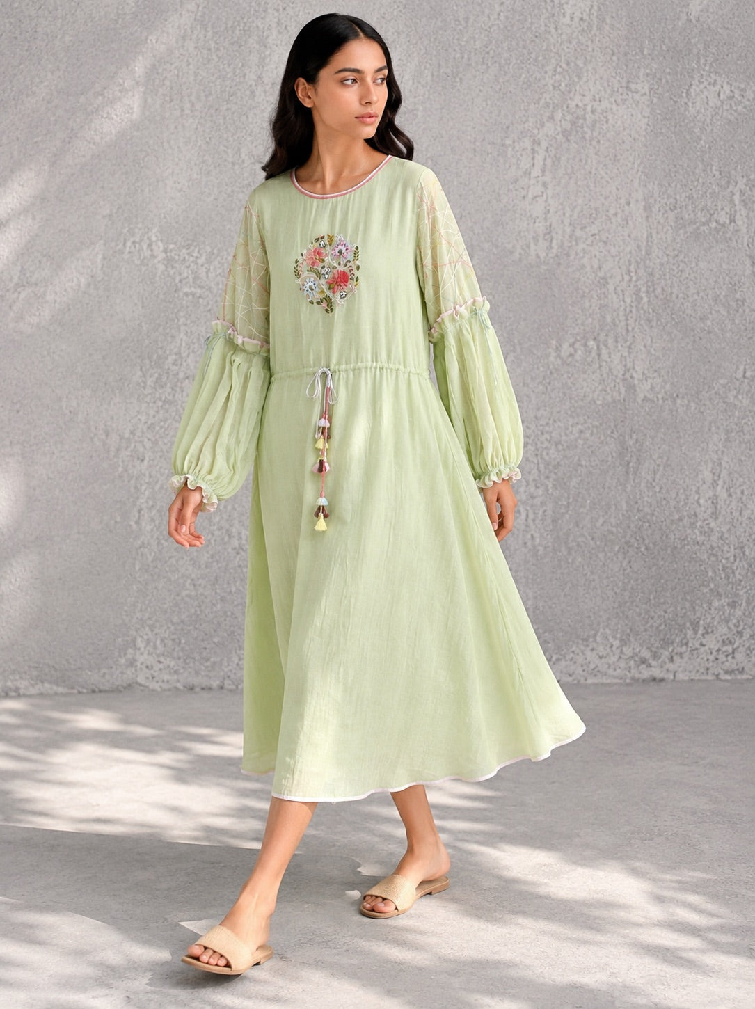 Pistachio Green Drawstring Dress