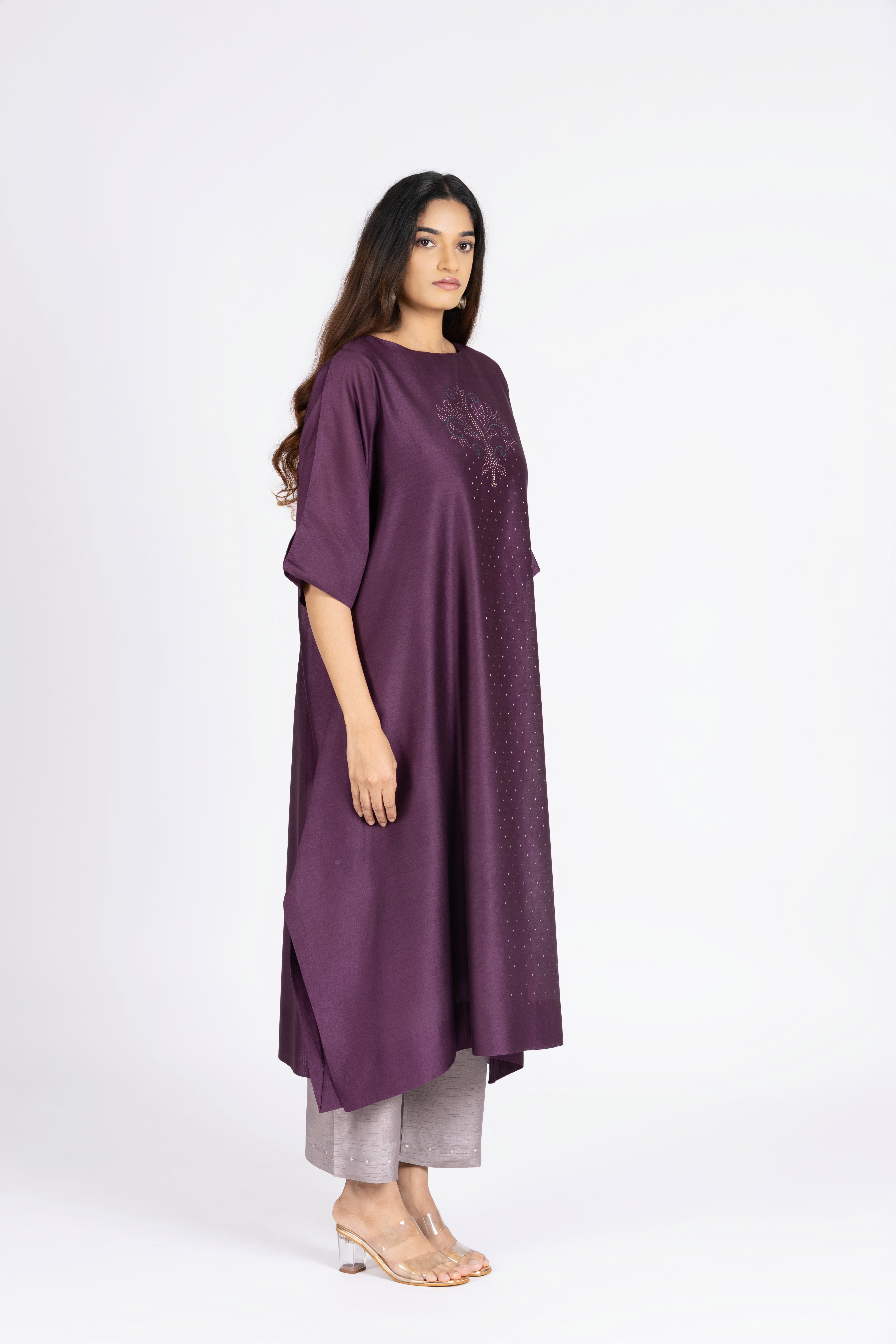 Choco Plum Kimono Kurta / Dress
