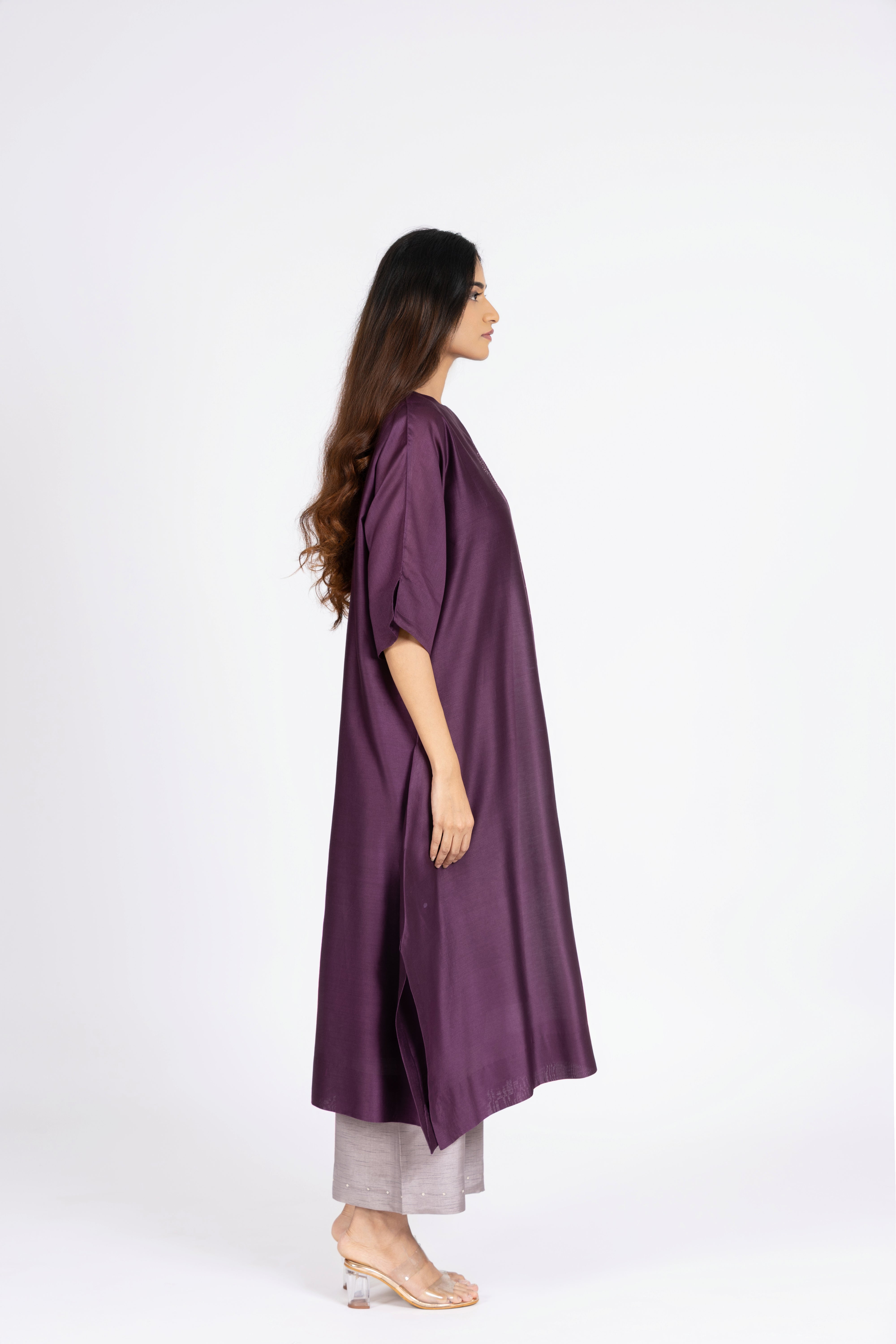 Choco Plum Kimono Kurta / Dress