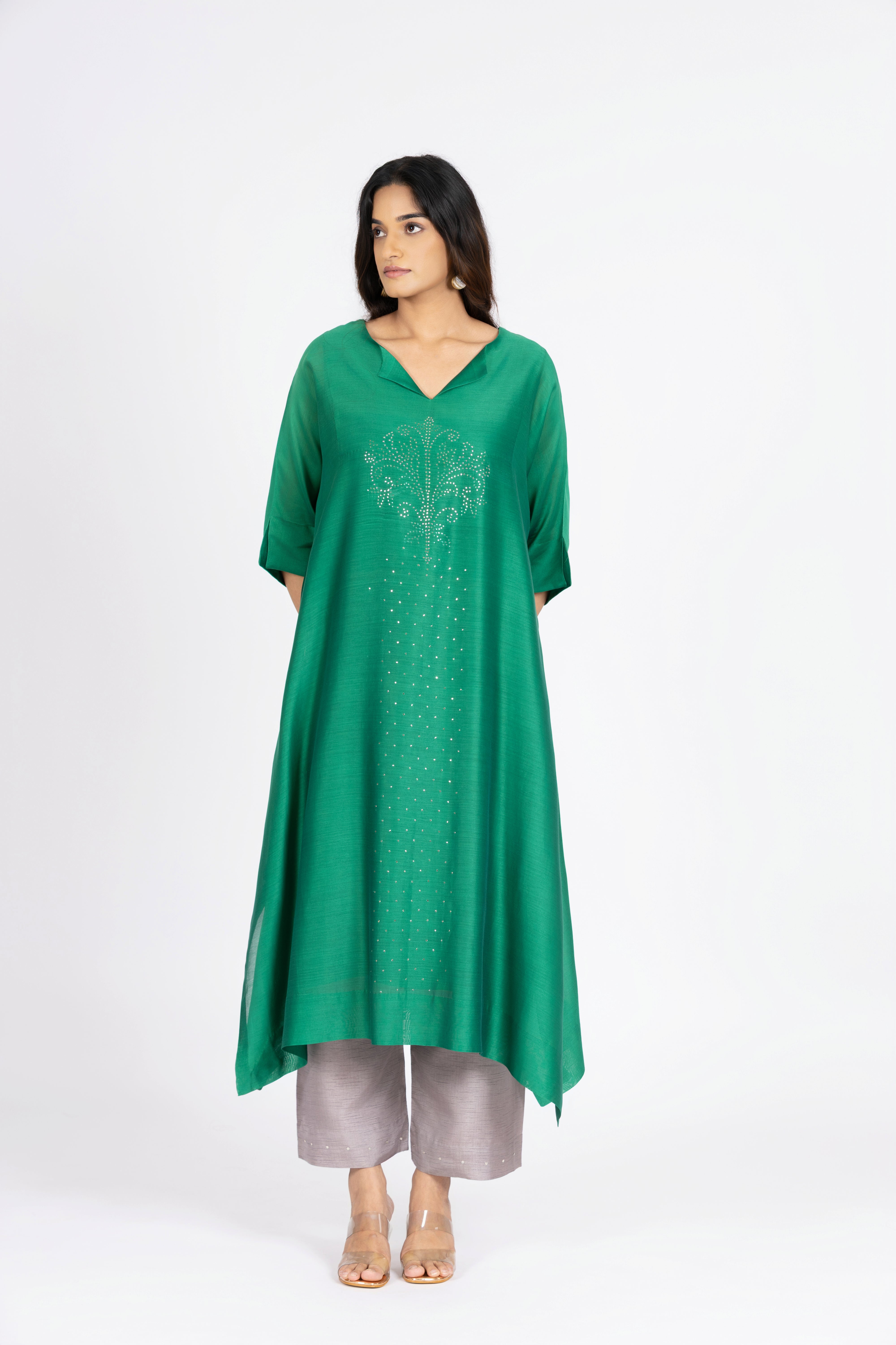 Emerald Green Kimono Kurta / Dress