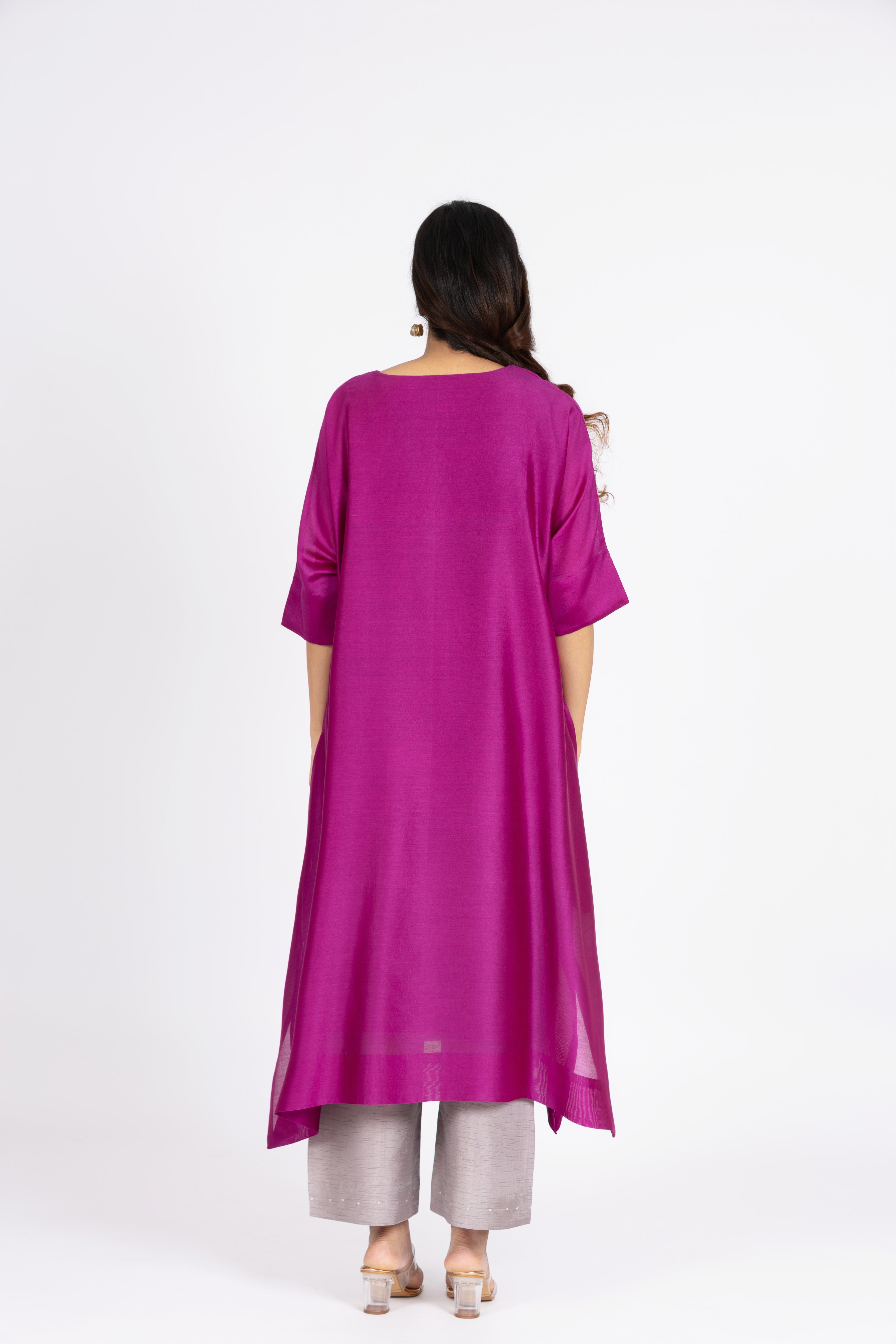 Fuchsia Pink Kimono Kurta / Dress