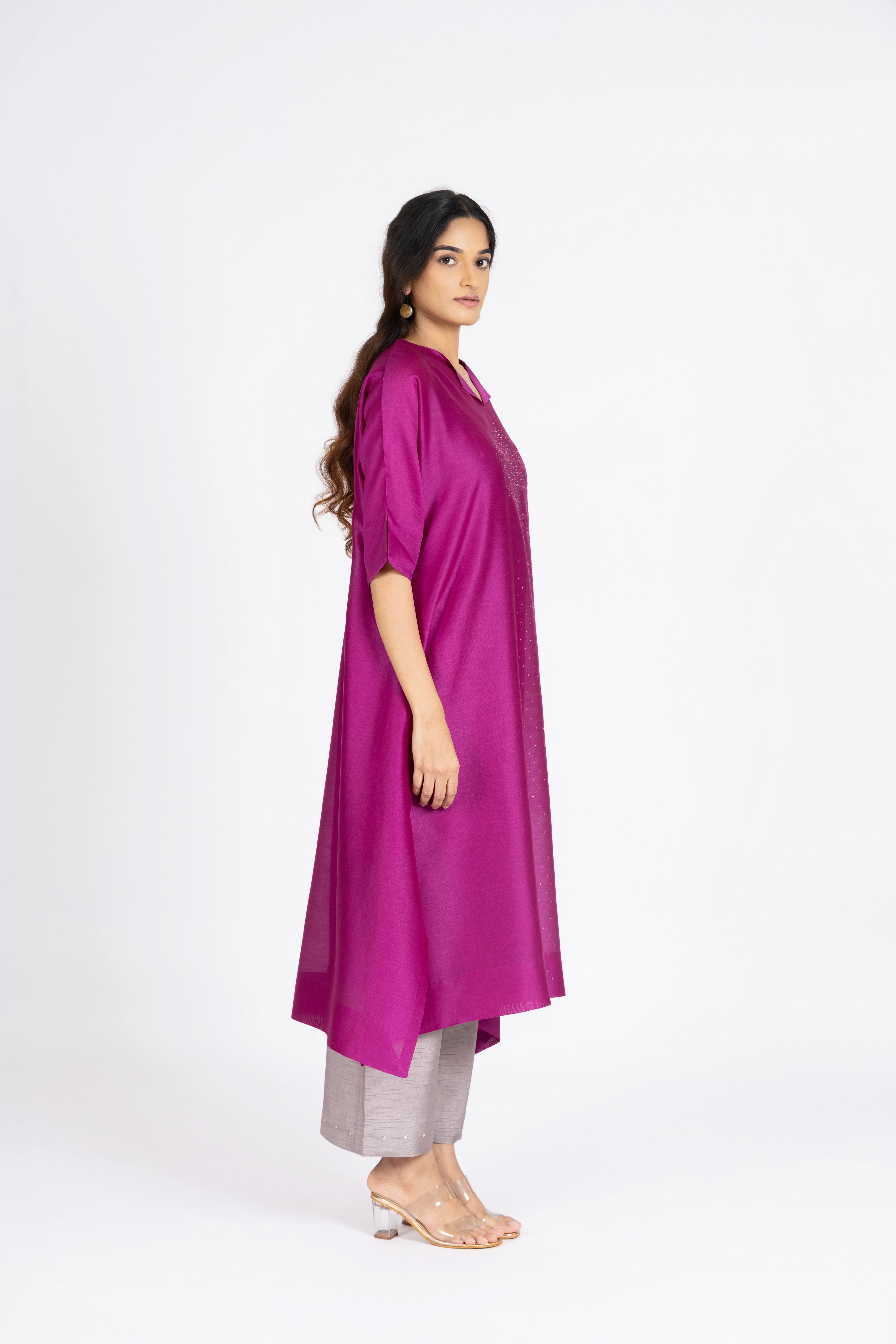 Fuchsia Pink Kimono Kurta / Dress