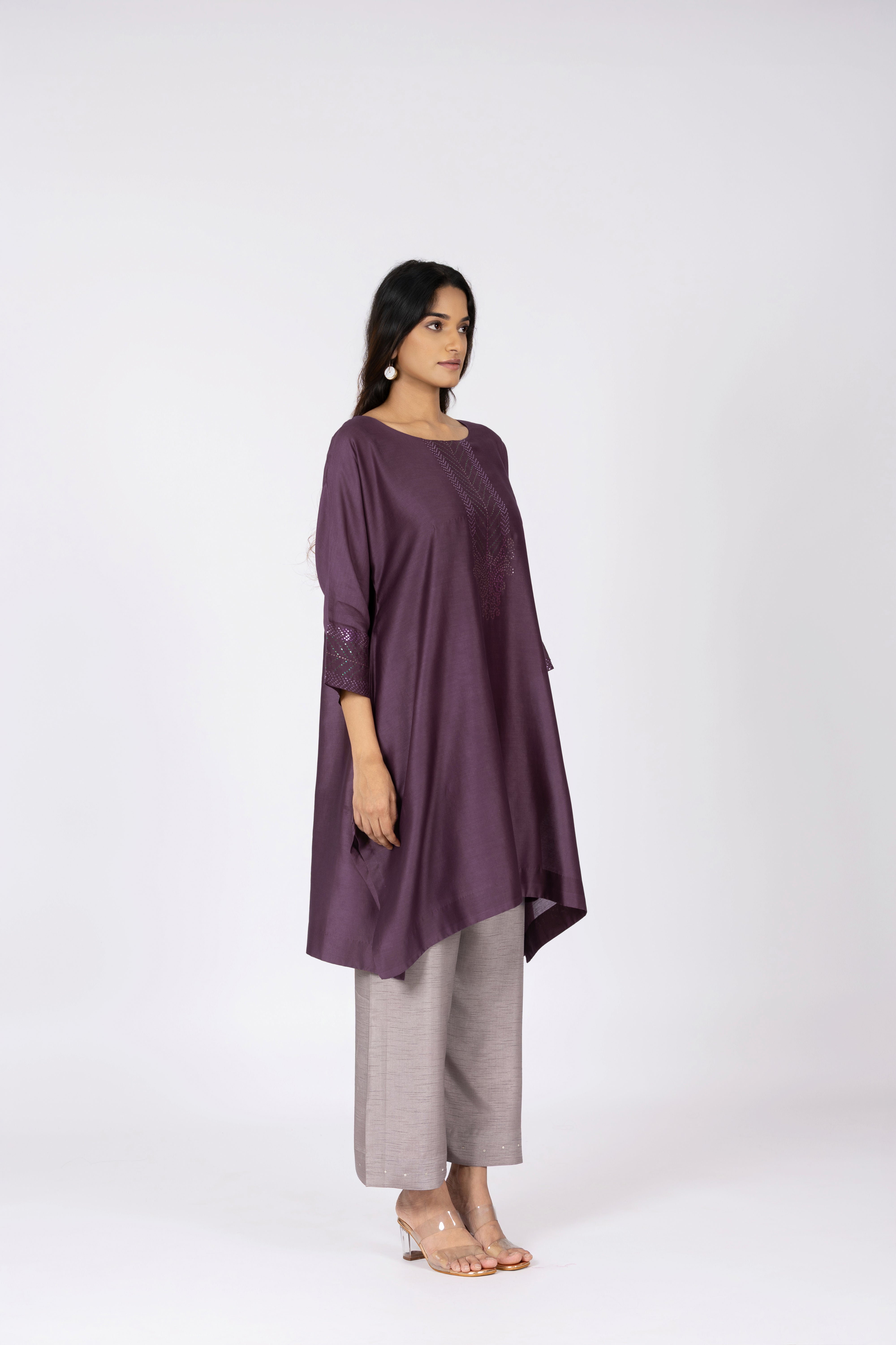Plum Brown Kimono Tunic