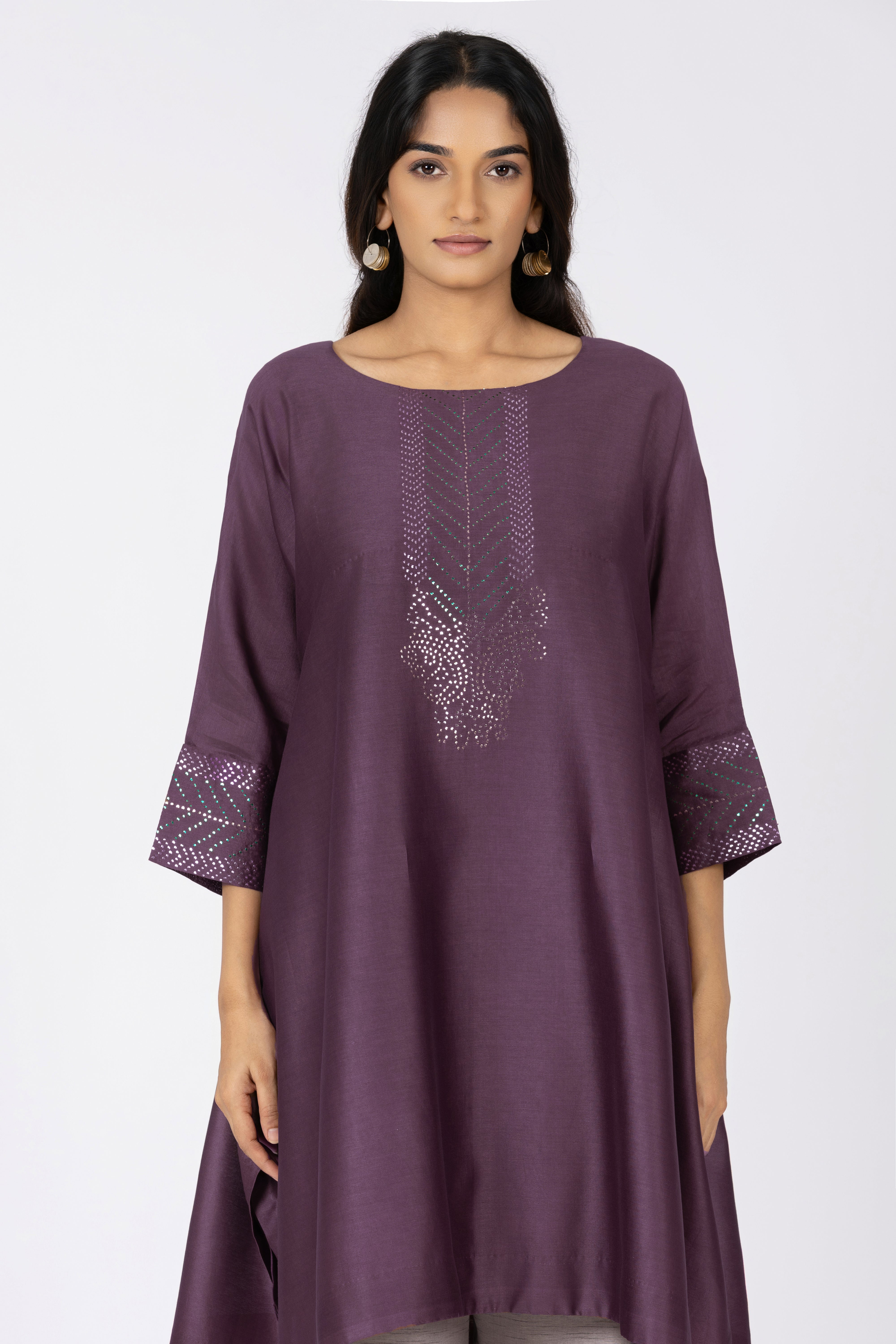 Plum Brown Kimono Tunic