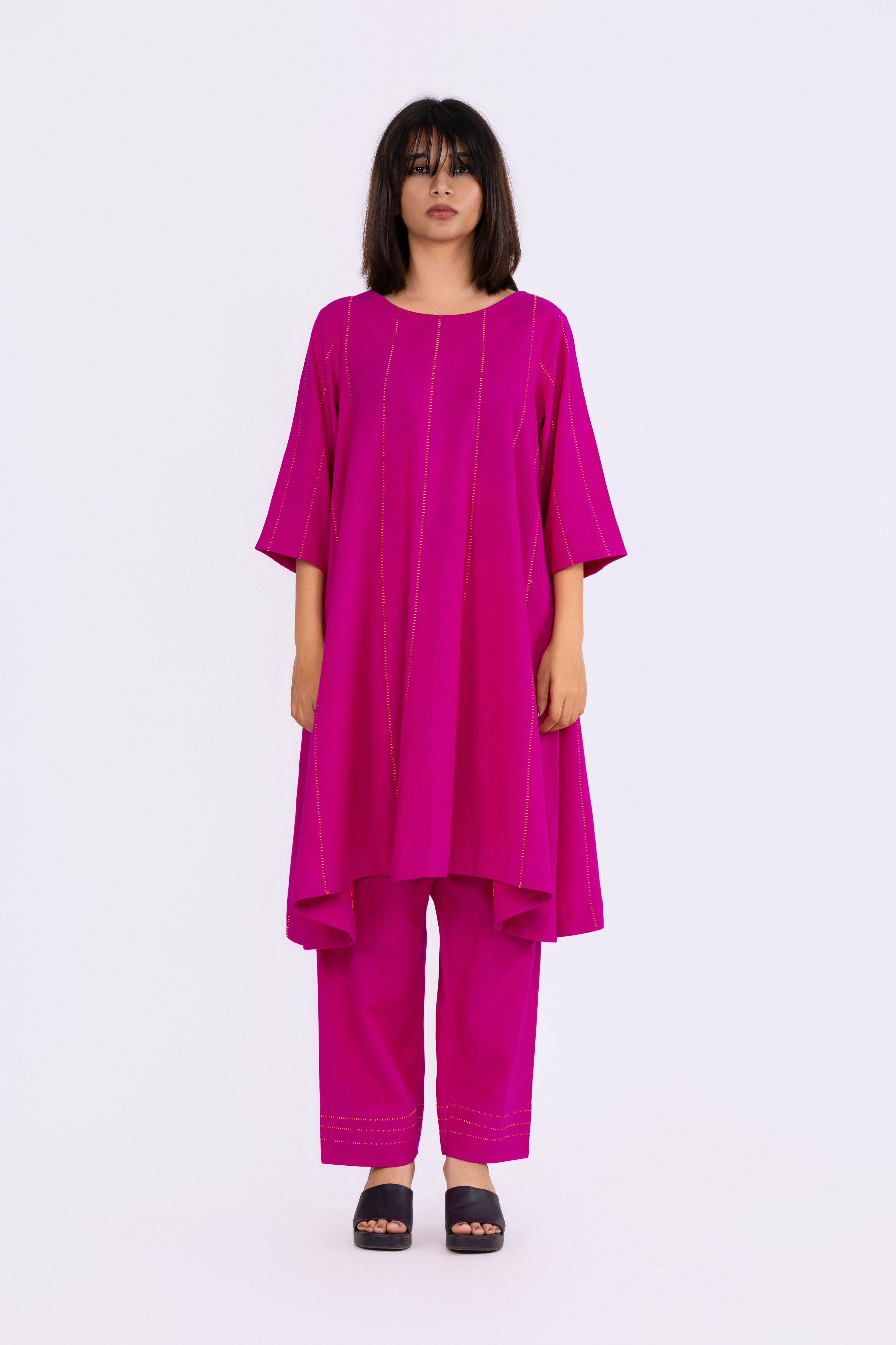 Fuchsia Tunic/Dress & Pants Set