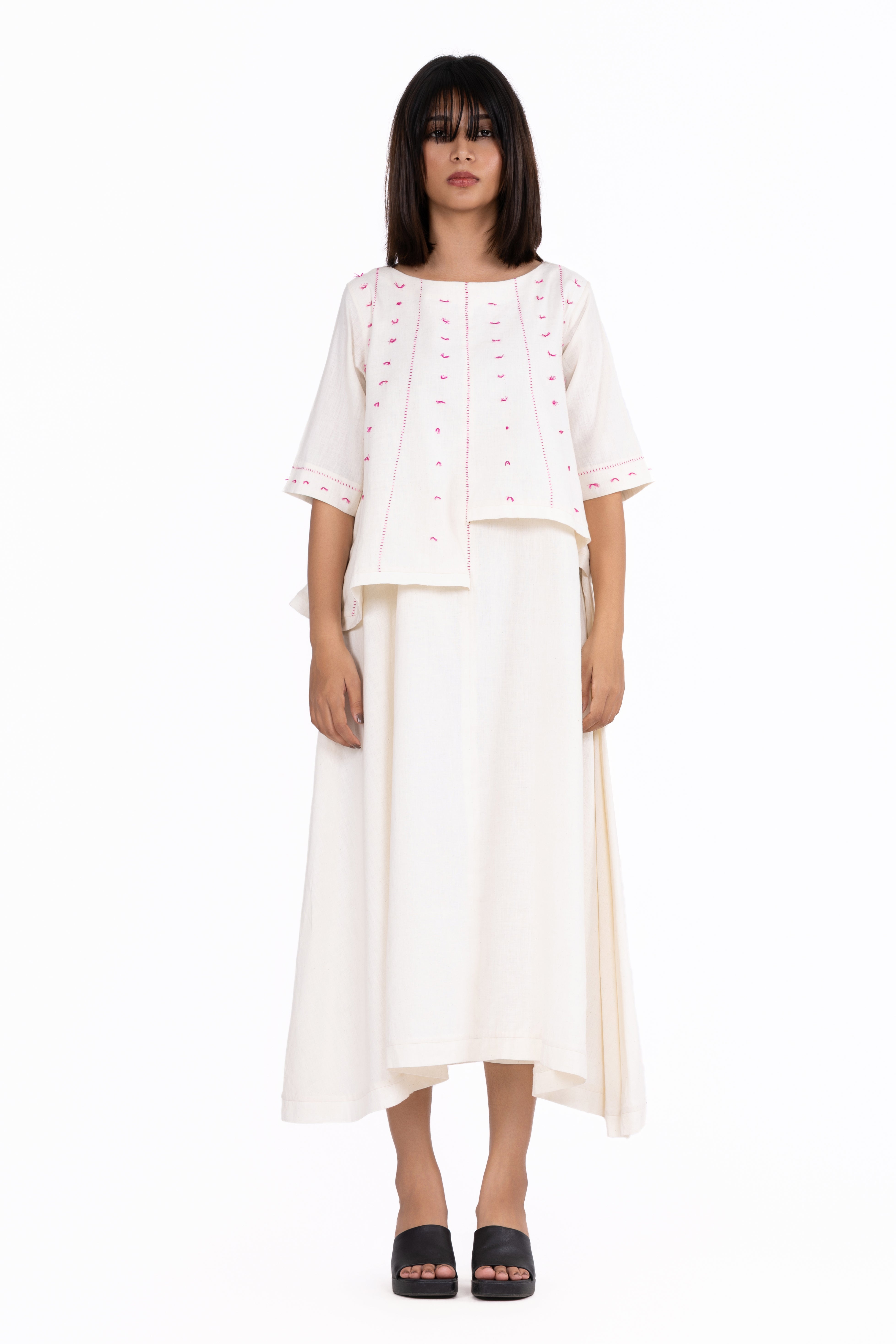 Cloud White Layered Dress