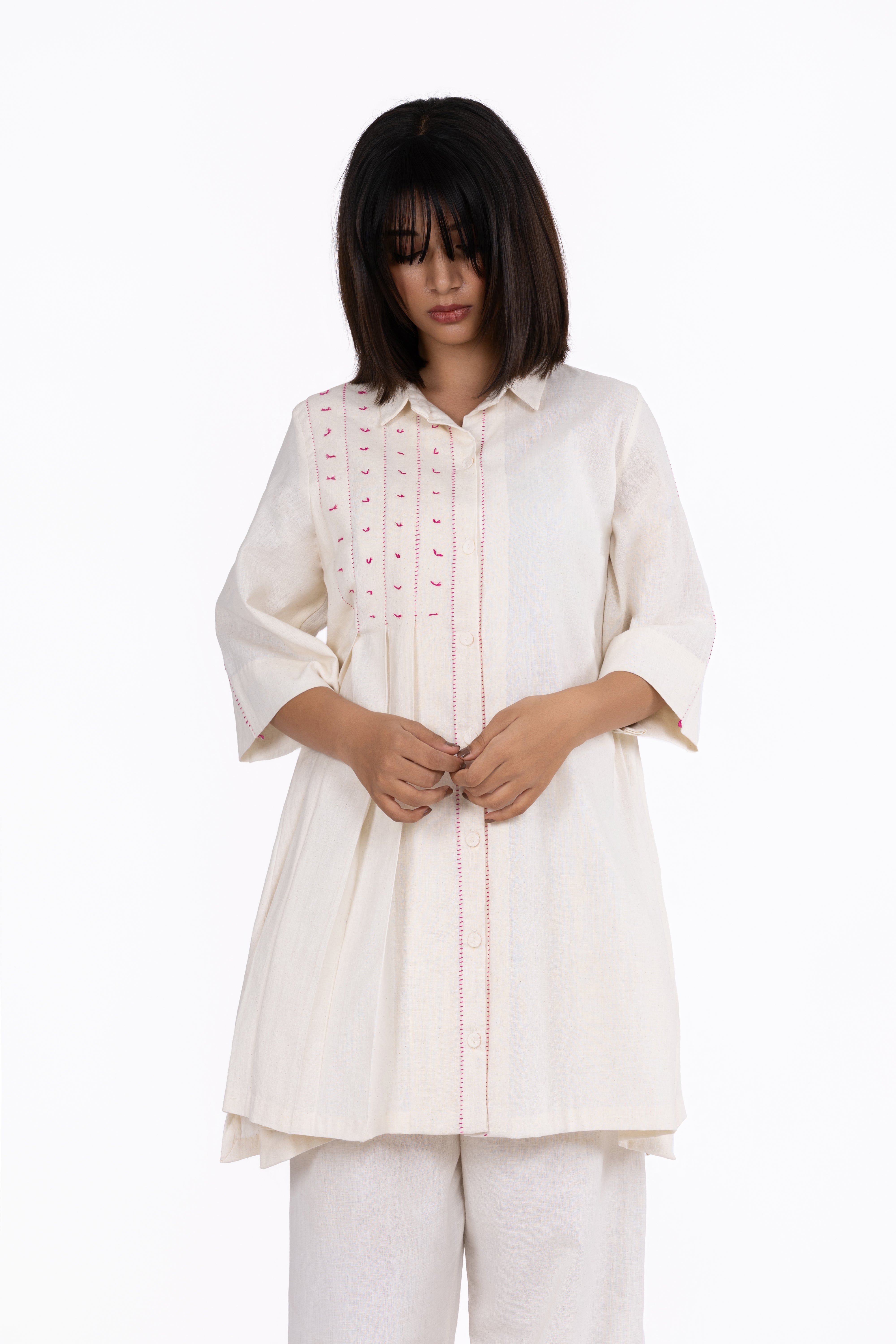 Cloud White Shirt & Pants Set - coord set