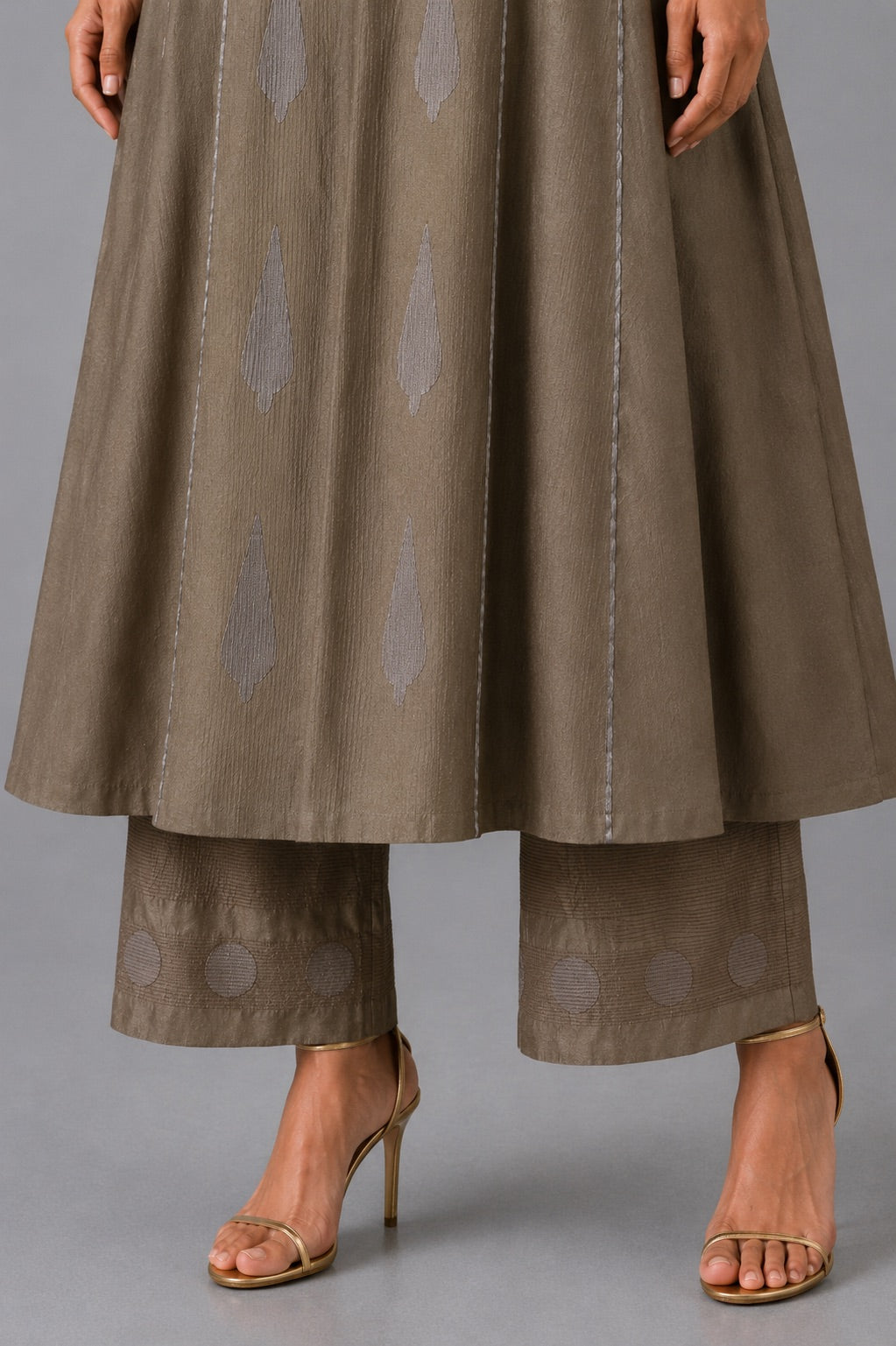 Kalidaar - Ekru Kurta Set