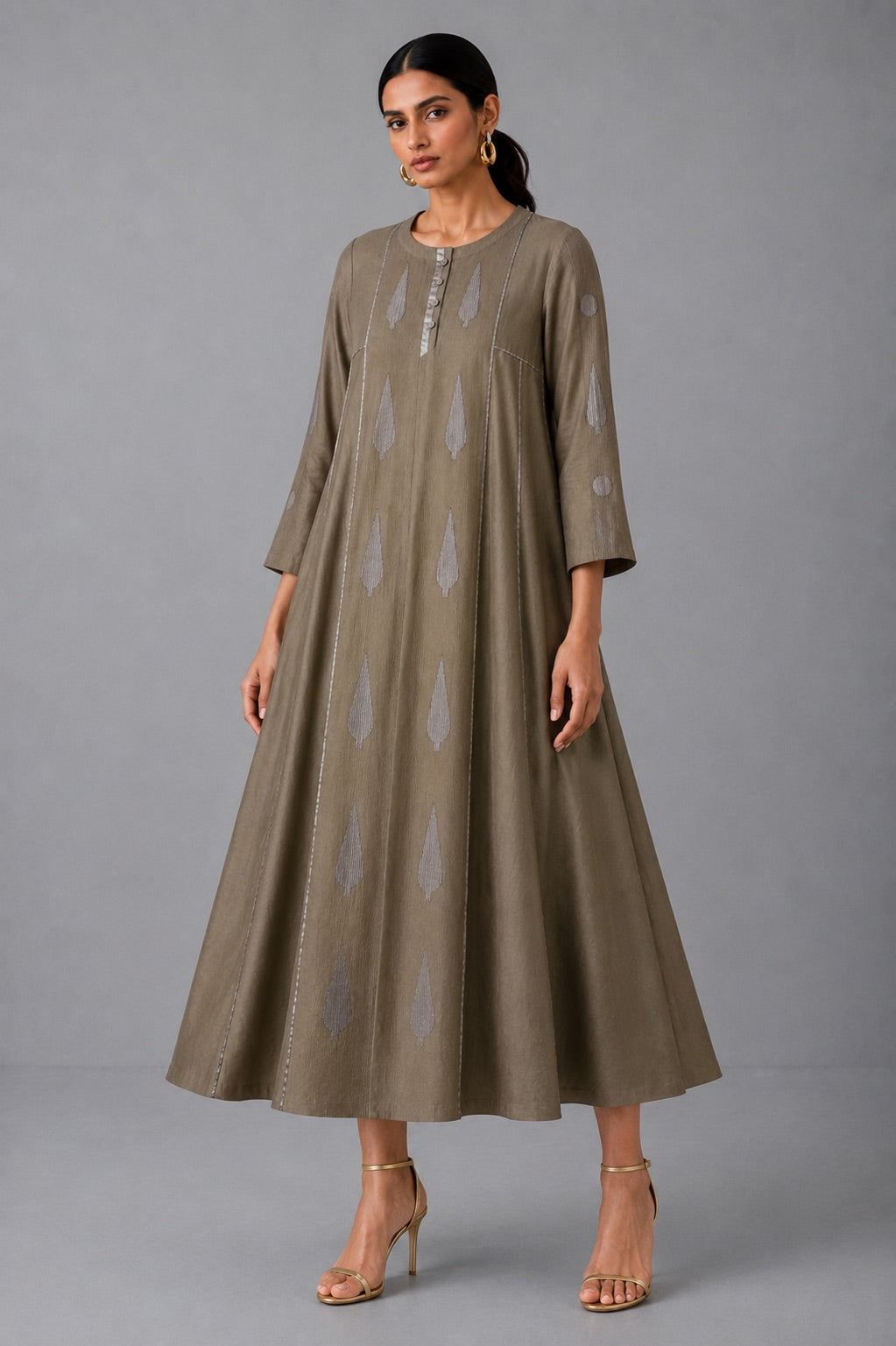 Kalidaar - Ekru Kurta Set
