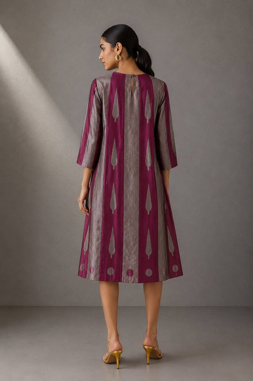 Panelled Short Dress - Mauve