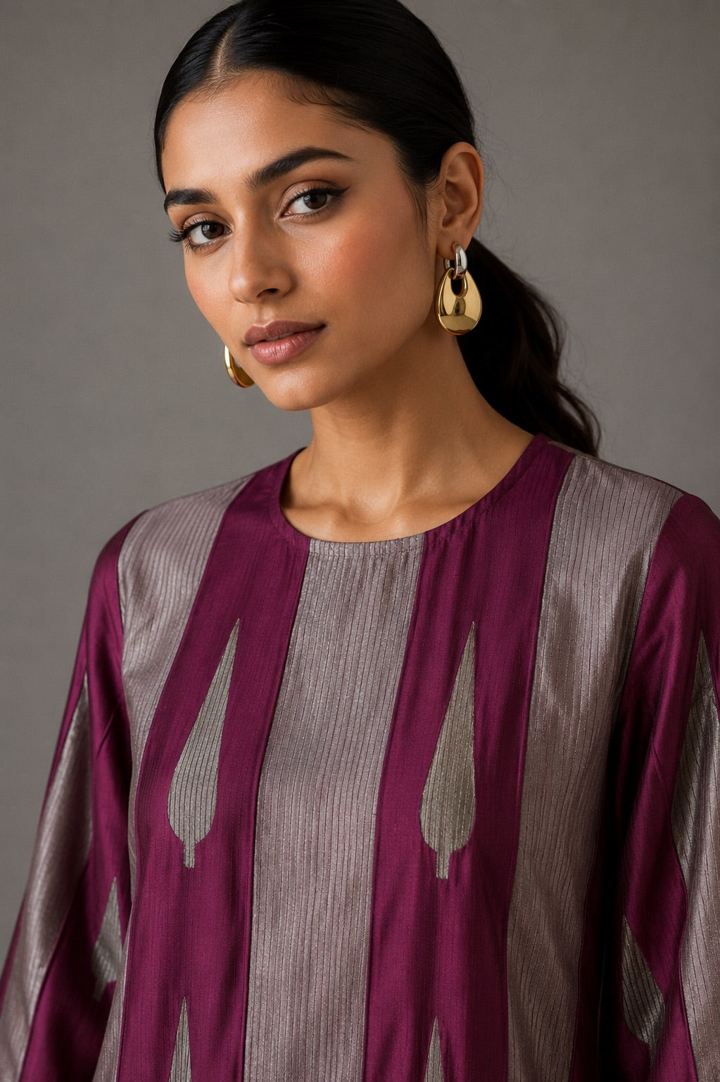 Panelled Short Dress - Mauve