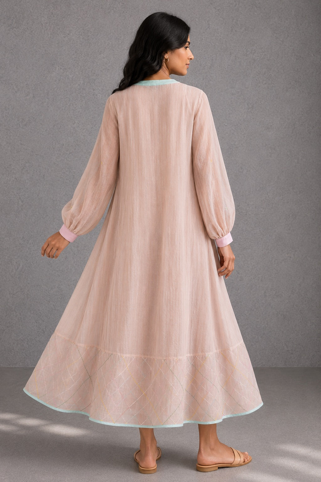 Peach Panelled Dress