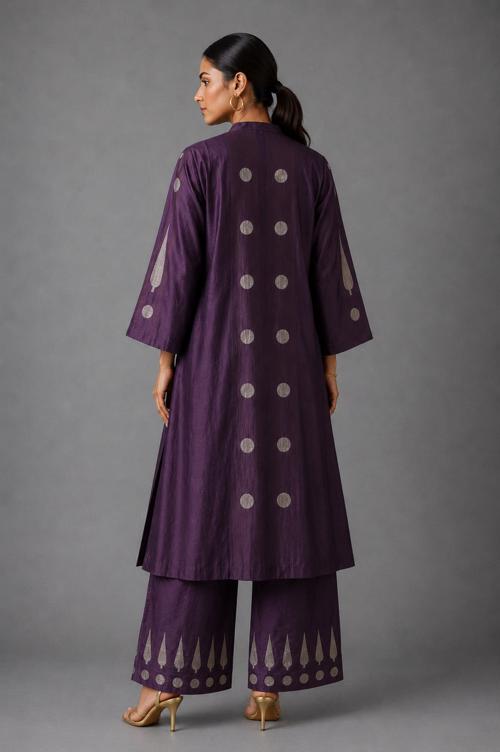 Placketed - Grape Grey Kurta Set