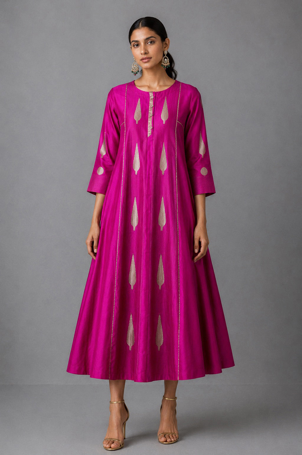 Kalidaar - Fuchsia Pink Kurta Set