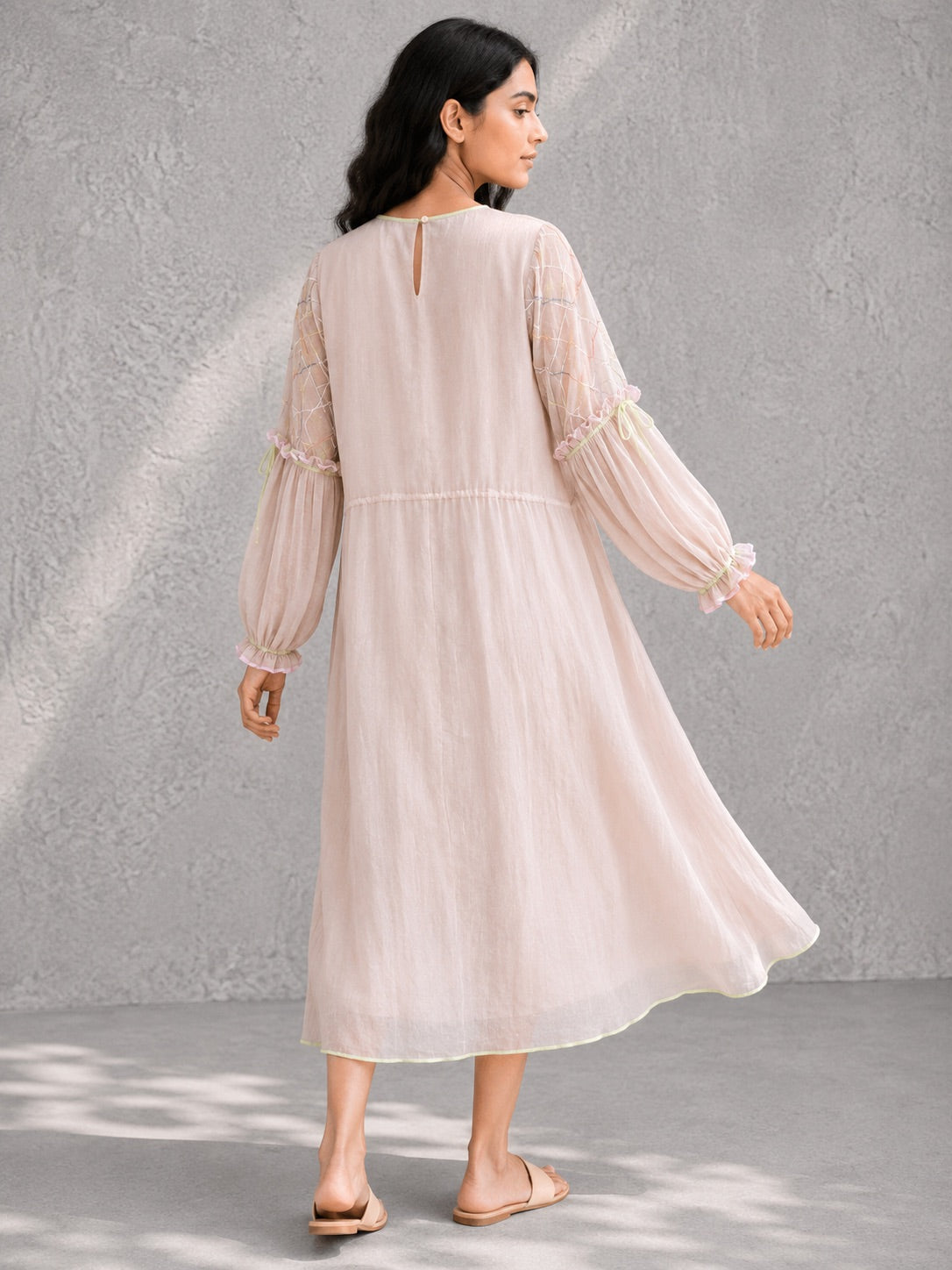 Peach Drawstring Dress