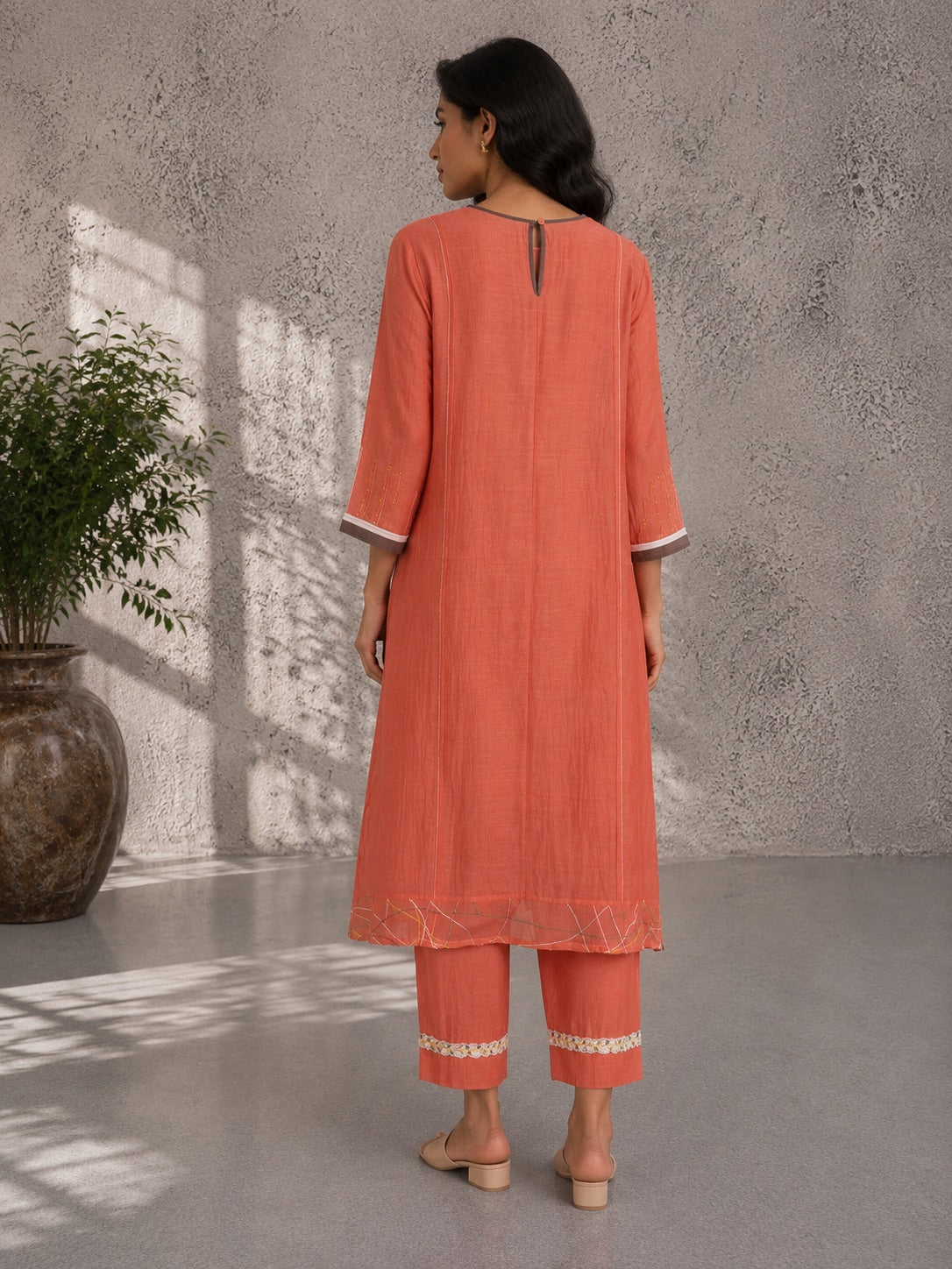 Spanish Orange Kurta Set