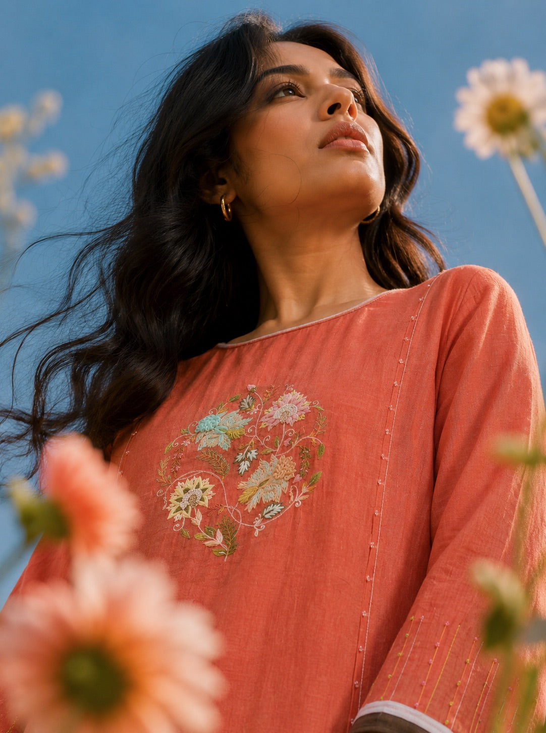 Spanish Orange Kurta Set