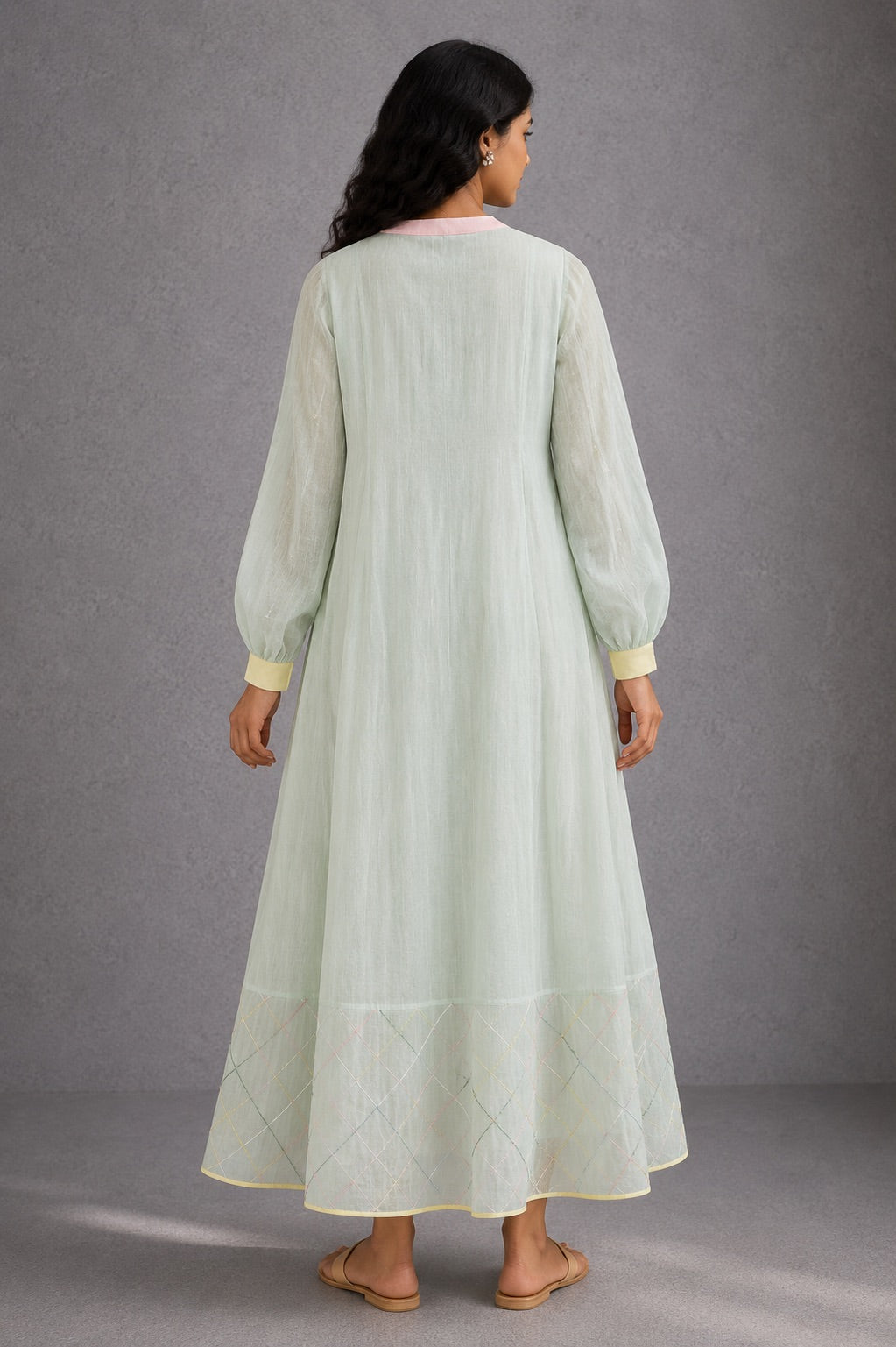 Pistachio Green Panelled Dress