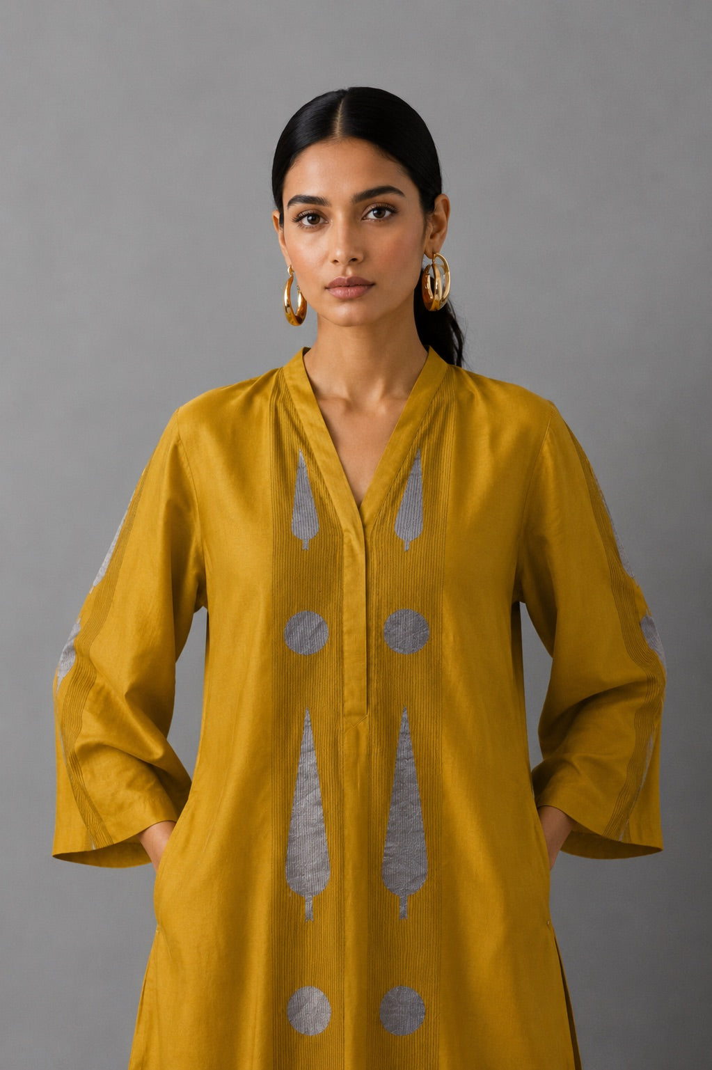 Placketed - Golden Yellow Kurta Set