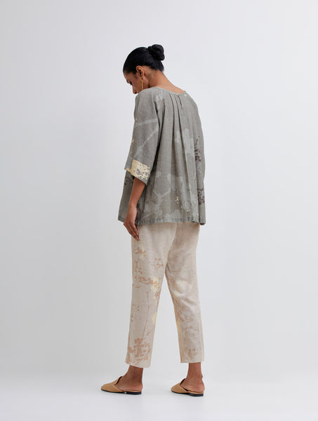 Foliage Olive Raglan Top and Beige Pant Set