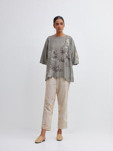 Foliage Olive Raglan Top and Beige Pant Set