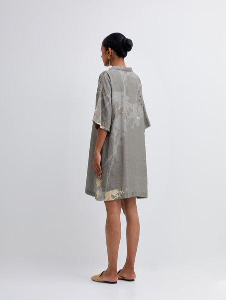 Foliage Olive Shirt Dress