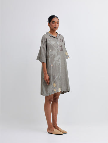 Foliage Olive Shirt Dress