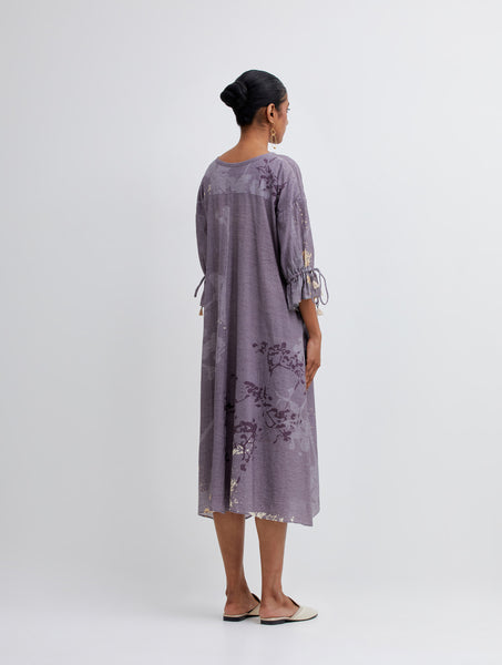 Foliage Purple Long Dress