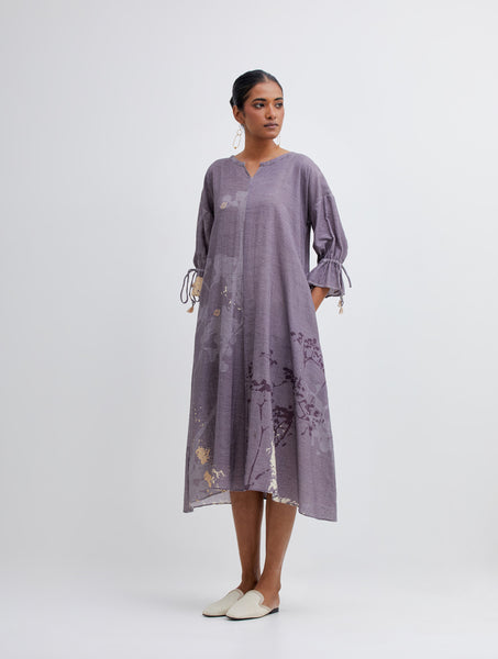 Foliage Purple Long Dress