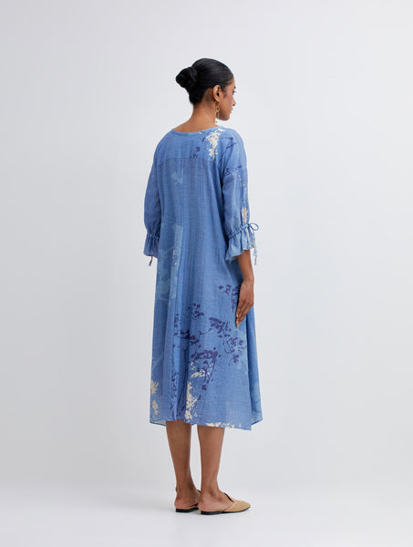 Foliage Blue Long Dress