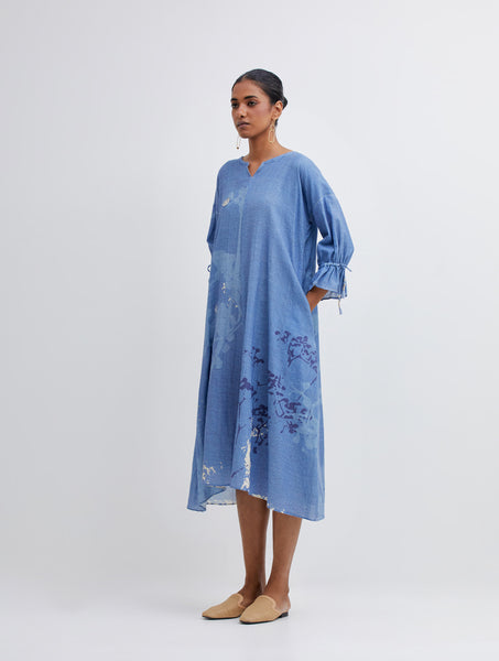 Foliage Blue Long Dress